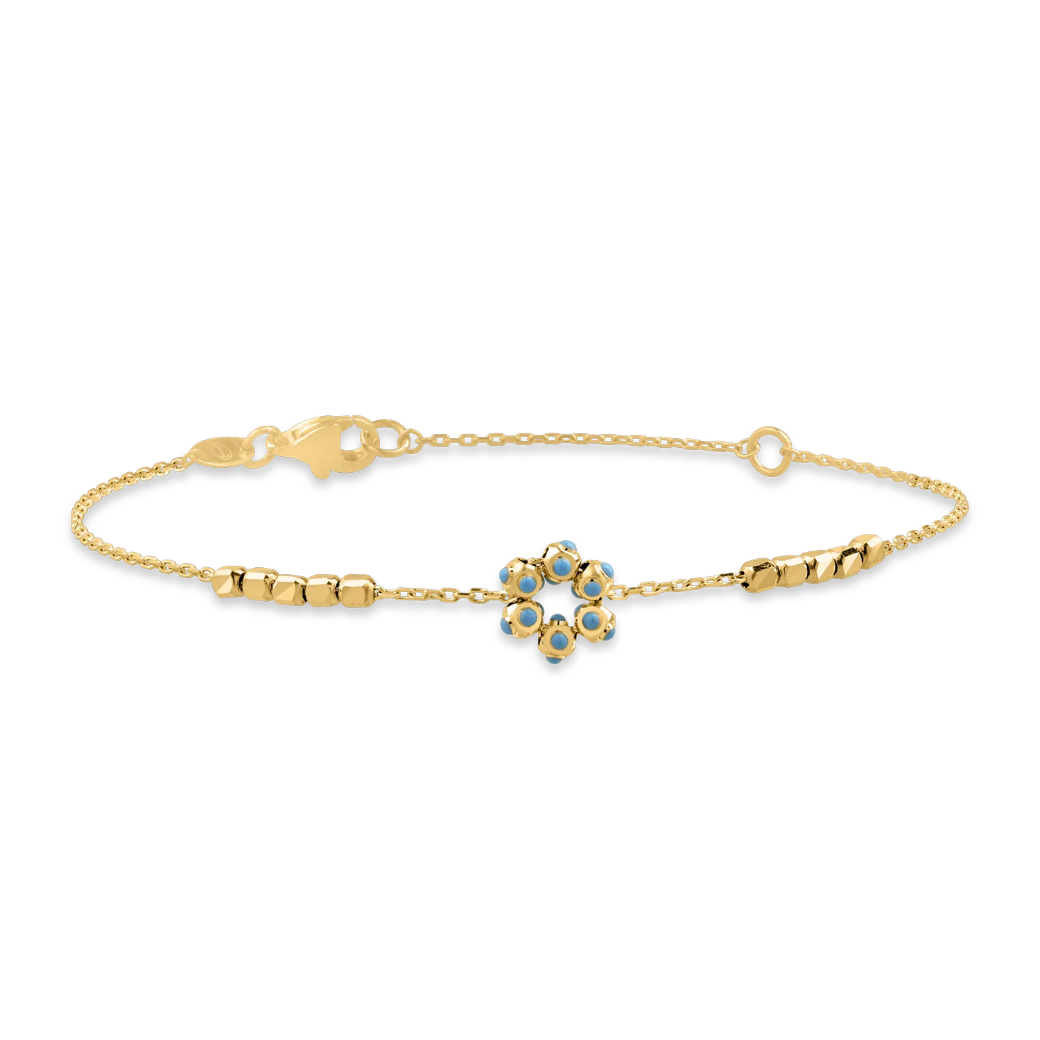Yellow gold flower bracelet