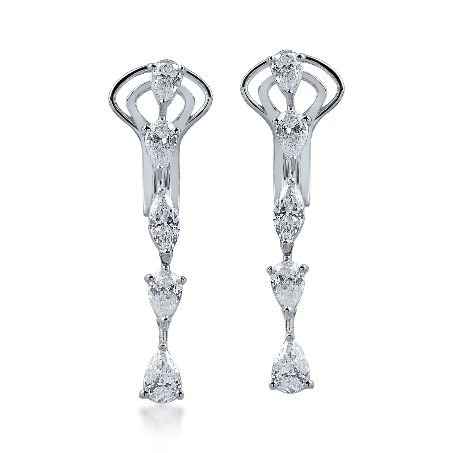White gold earrings with 2.22ct diamonds