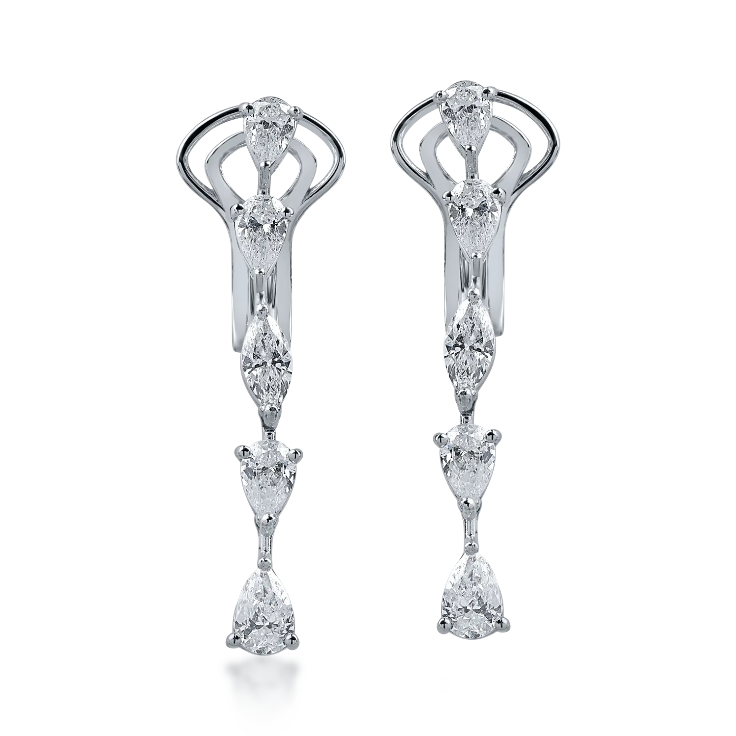 Cercei din aur alb cu diamante de 2.22ct-167770