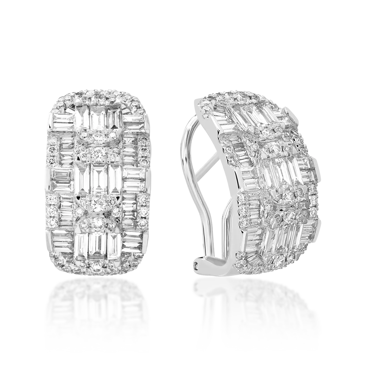 Cercei din aur alb cu diamante de 3.1ct