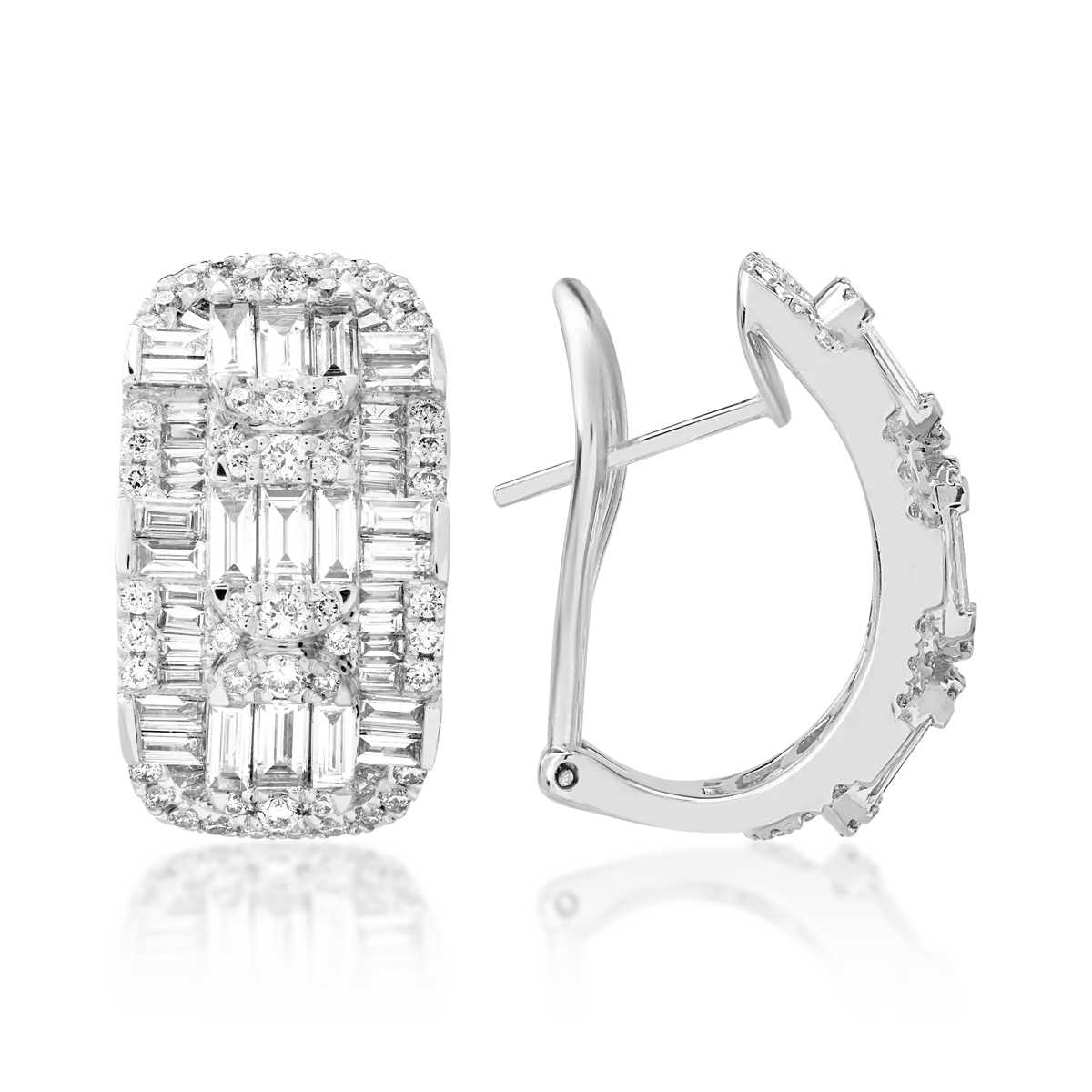 Kolczyki z białego złota z 3.1ct diamentami