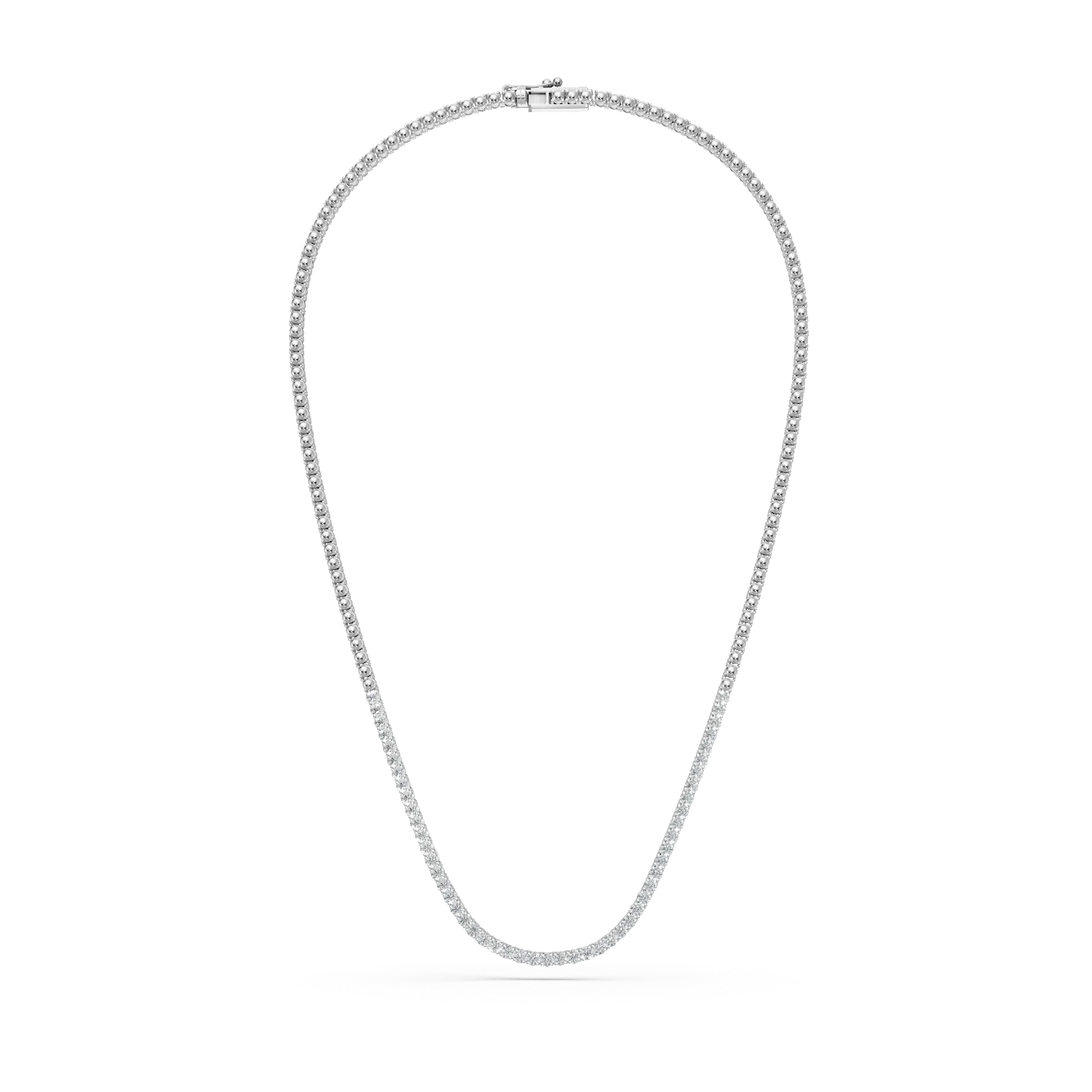 Colier tennis din aur alb cu diamante de 1.2ct