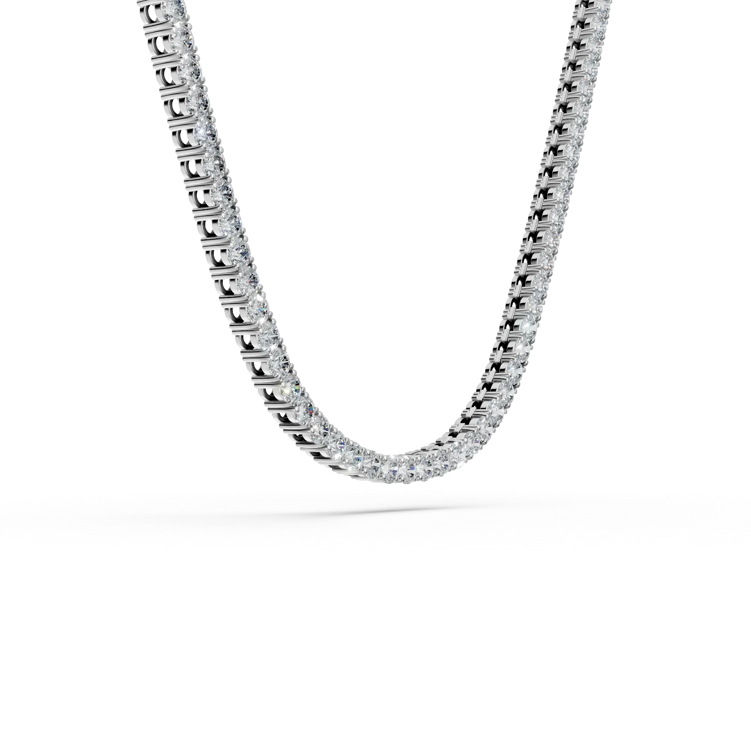 Colier tennis din aur alb cu diamante de 1.2ct