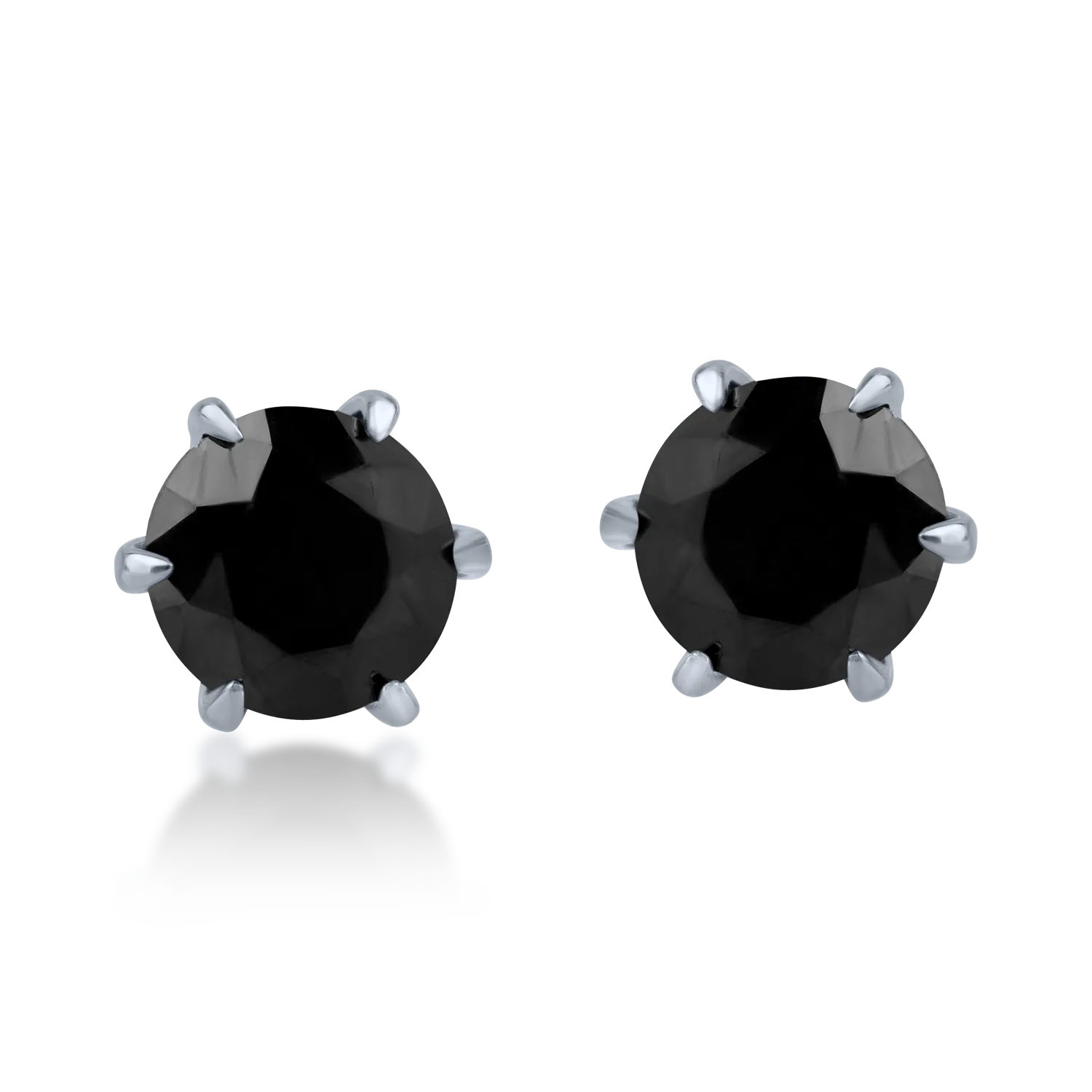 Cercei stud din aur alb cu diamante negre de 0.8ct-167968