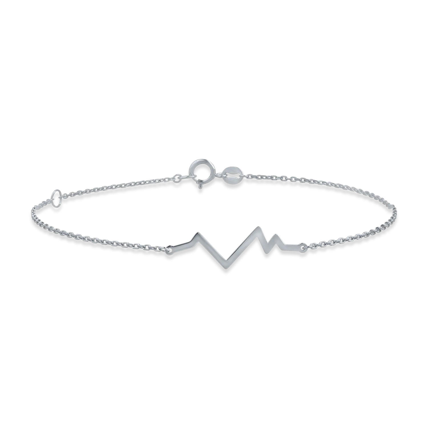 White gold bracelet with heart pulse pendant