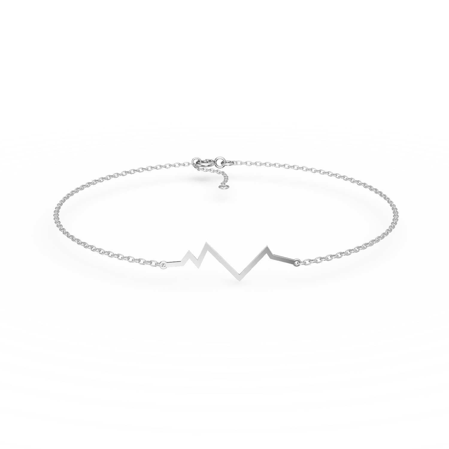 Bratara din aur alb cu pandantiv pulsul inimii