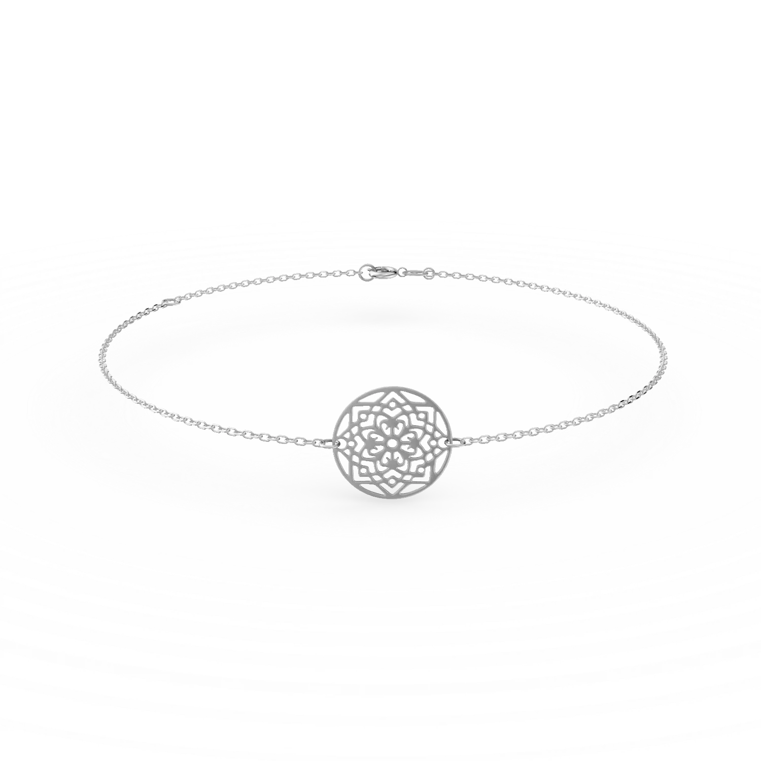 Bratara din aur alb cu pandantiv geometric