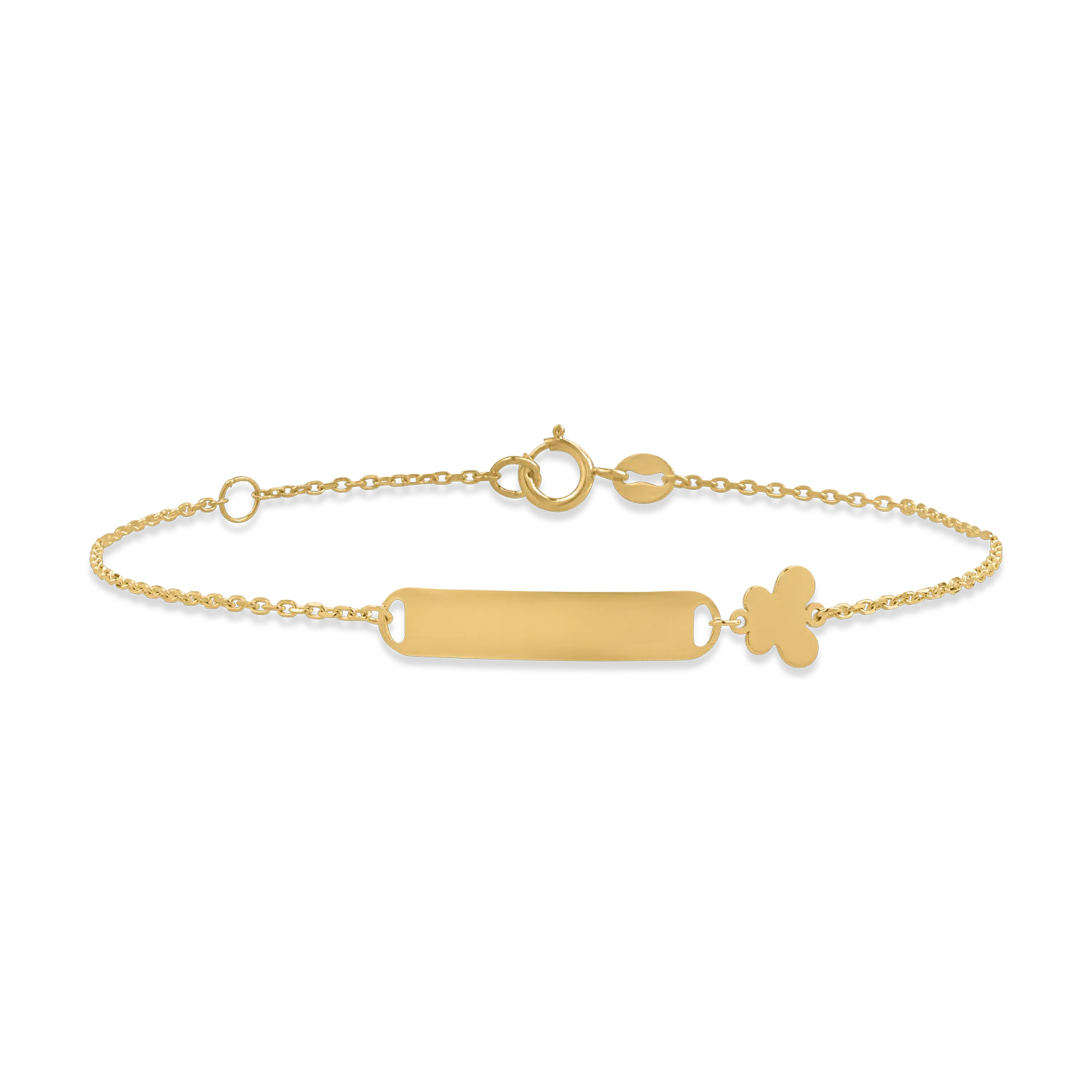 Yellow gold bracelet with engraving plate