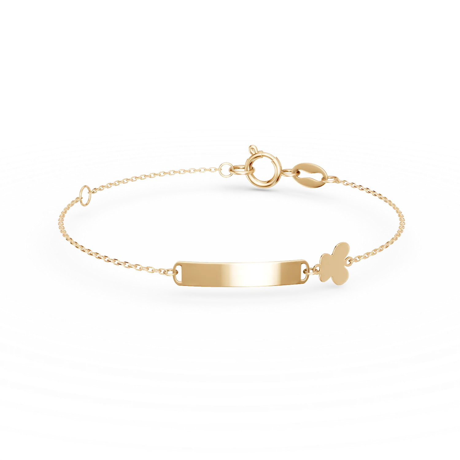 Гривна от жълто злато с гравирана плочка-170838