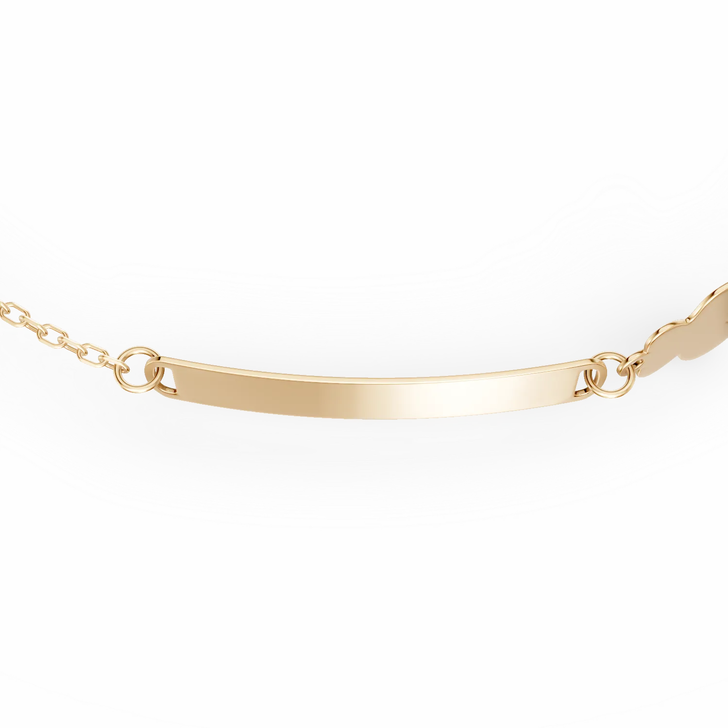 Гривна от жълто злато с гравирана плочка