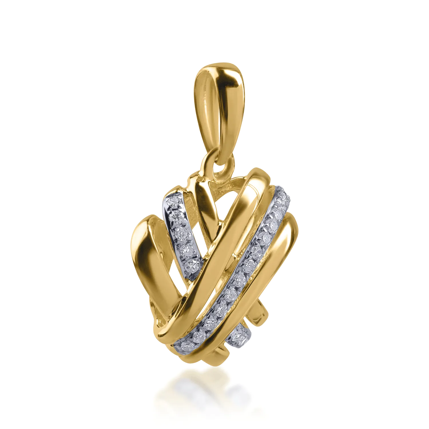 Yellow gold pendant with 0.063ct diamonds