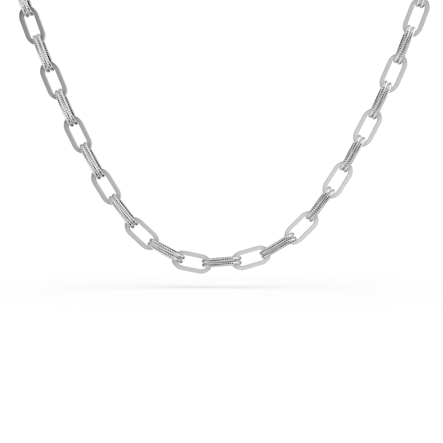 White gold chain with links-170611