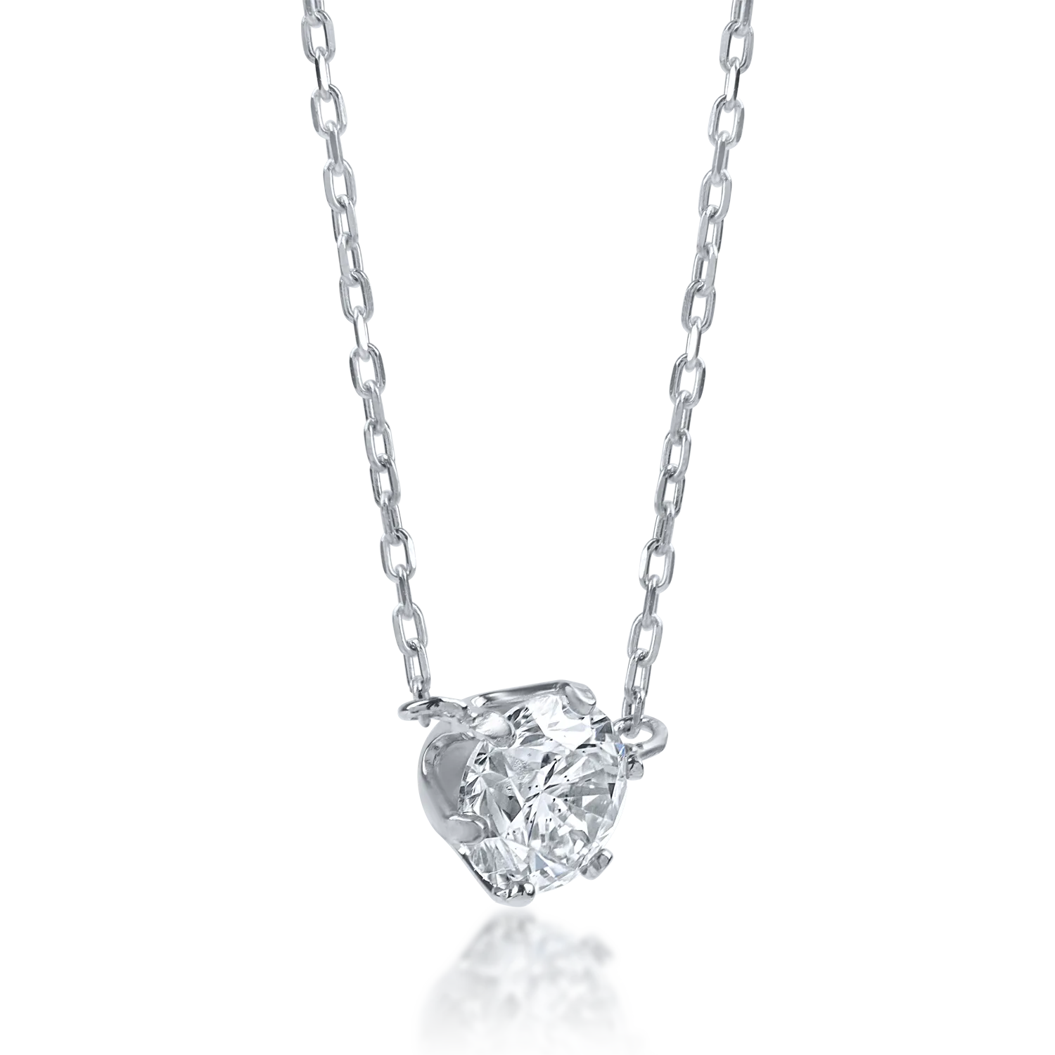 Fehérarany minimalista medál nyaklánc 0.16ct gyémántokkal