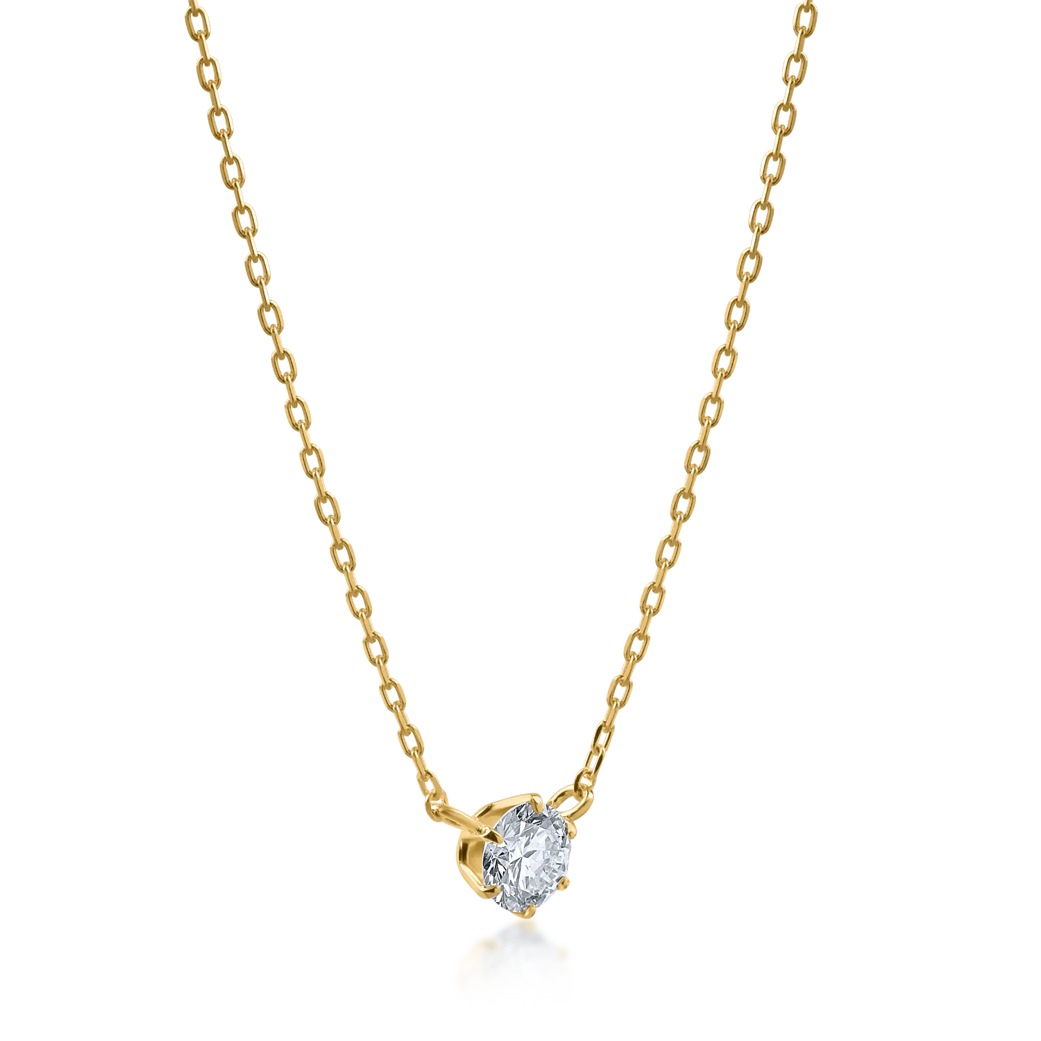 Sárga arany minimalista medál nyaklánc 0.16ct gyémántokkal