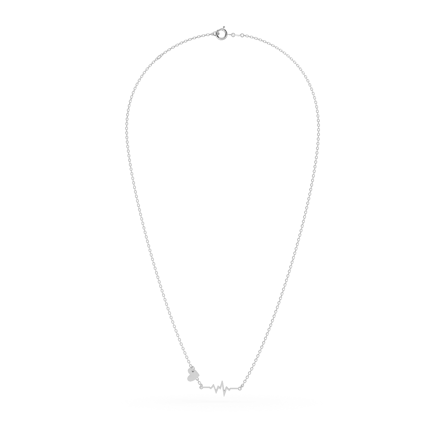 Верижка от бяло злато с висулки с пулс и сърце