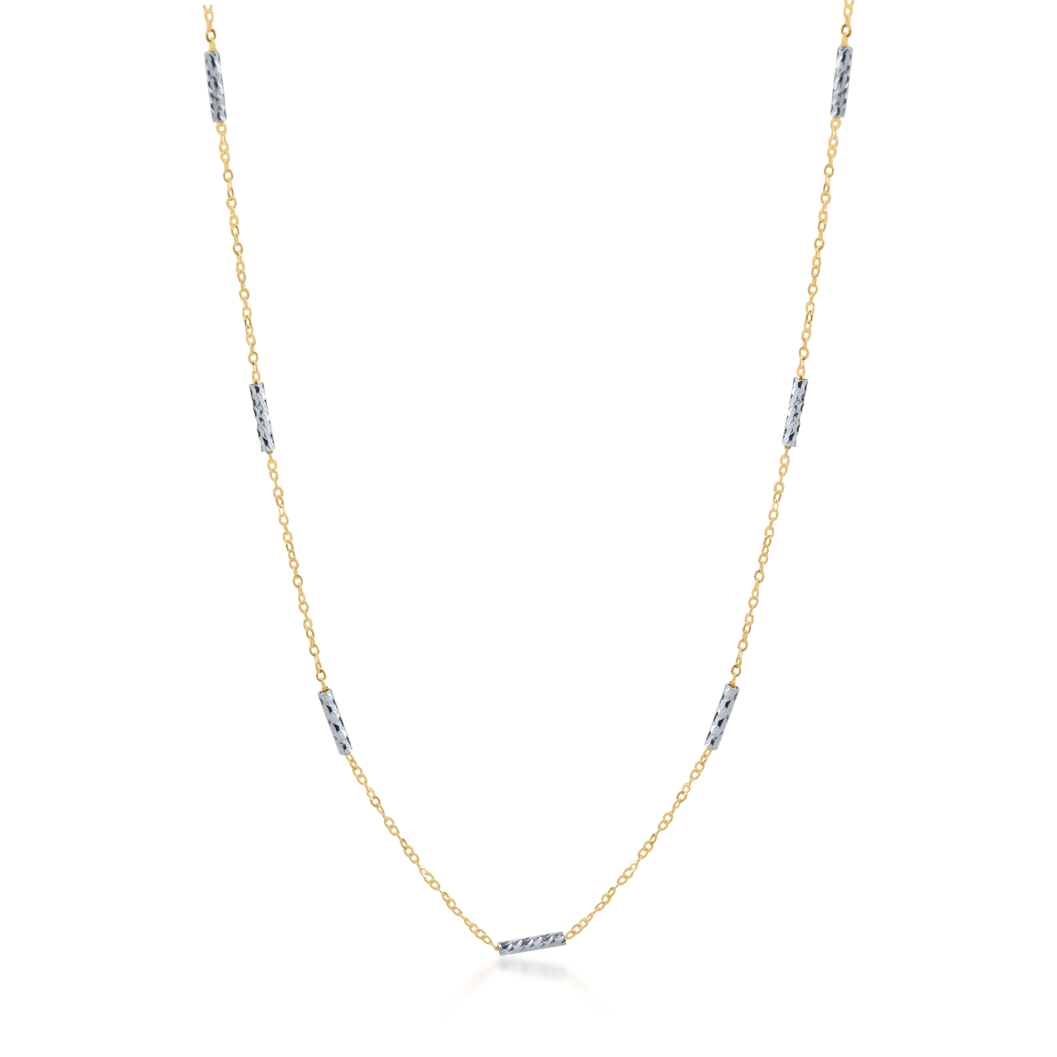 Yellow gold chain with white gold details