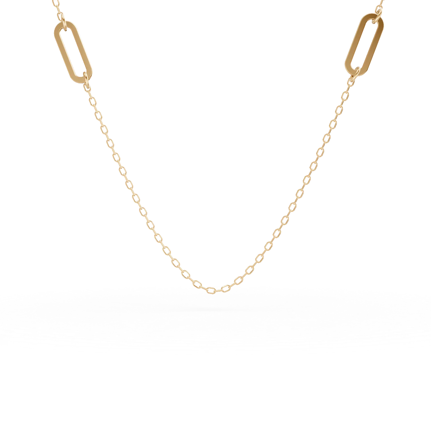 Yellow gold chain with geometric details