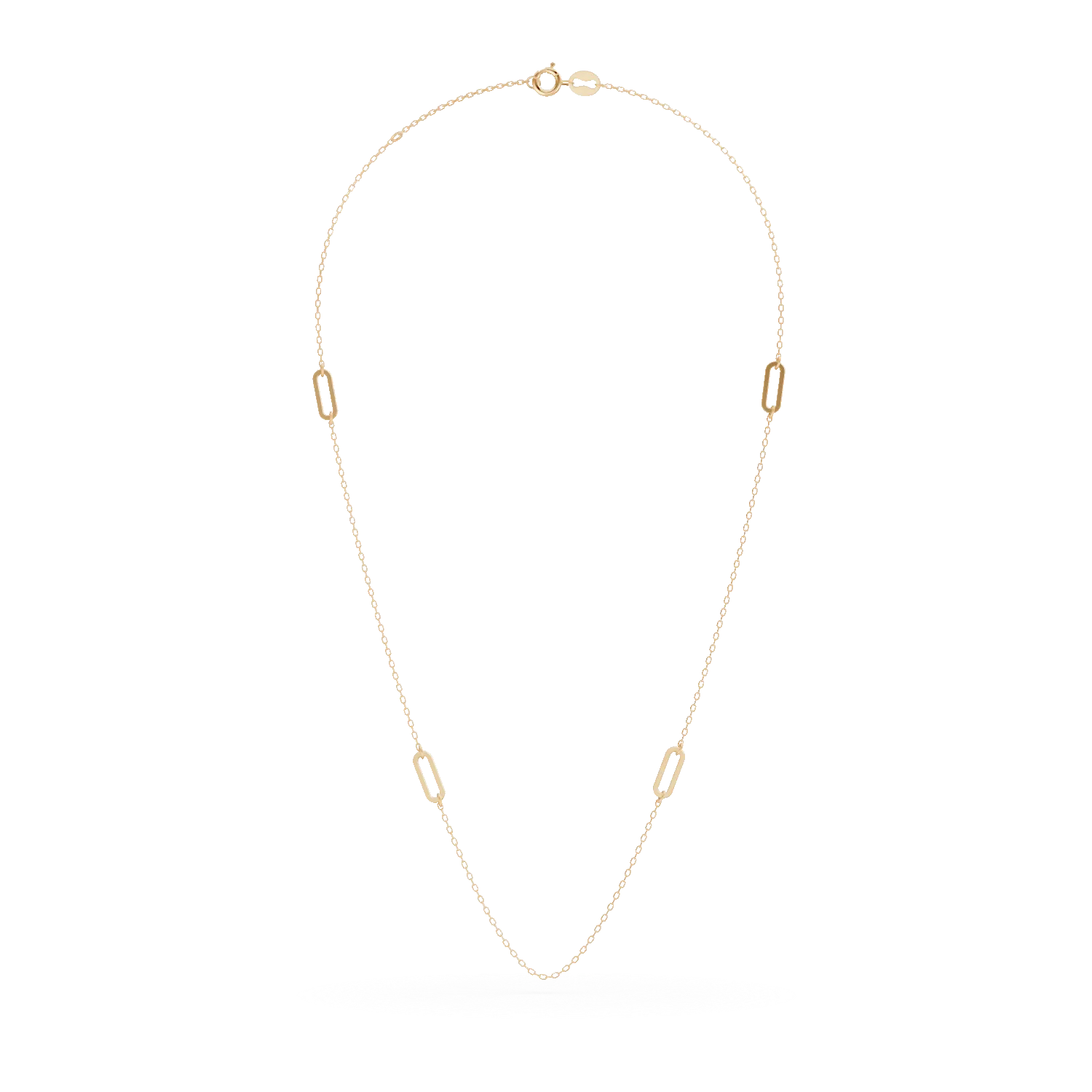 Yellow gold chain with geometric details