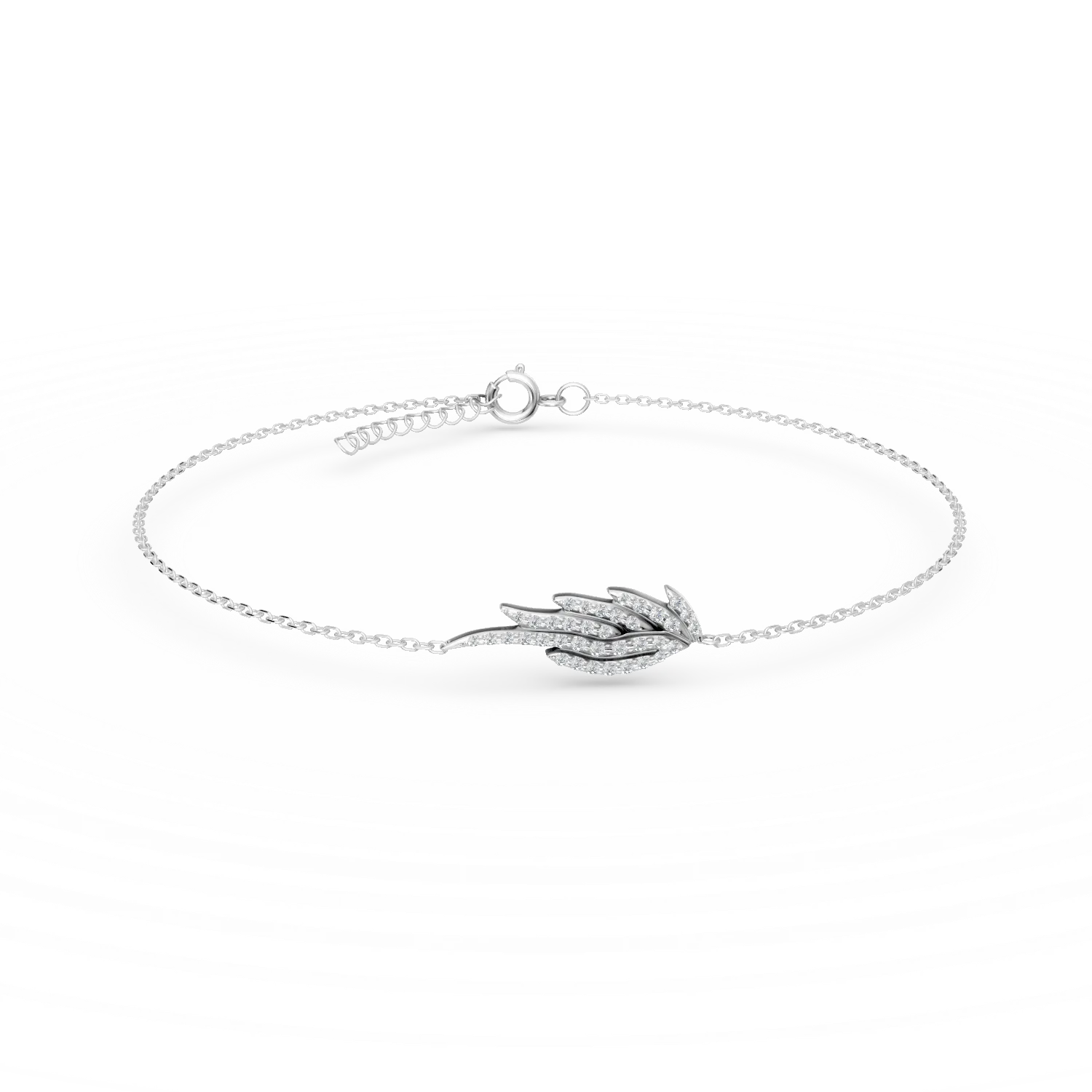 White gold wing pendant bracelet with 0.2ct diamonds-168331