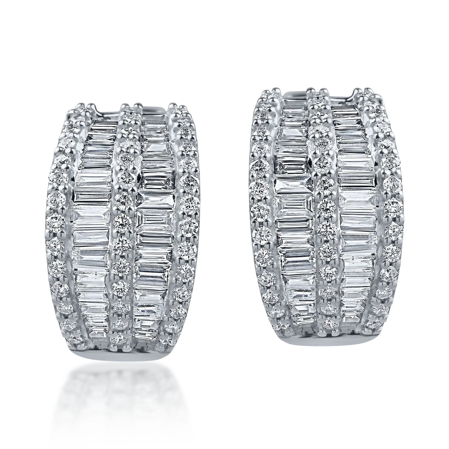 Cercei on-ear din aur alb cu diamante de 1.04ct-168351