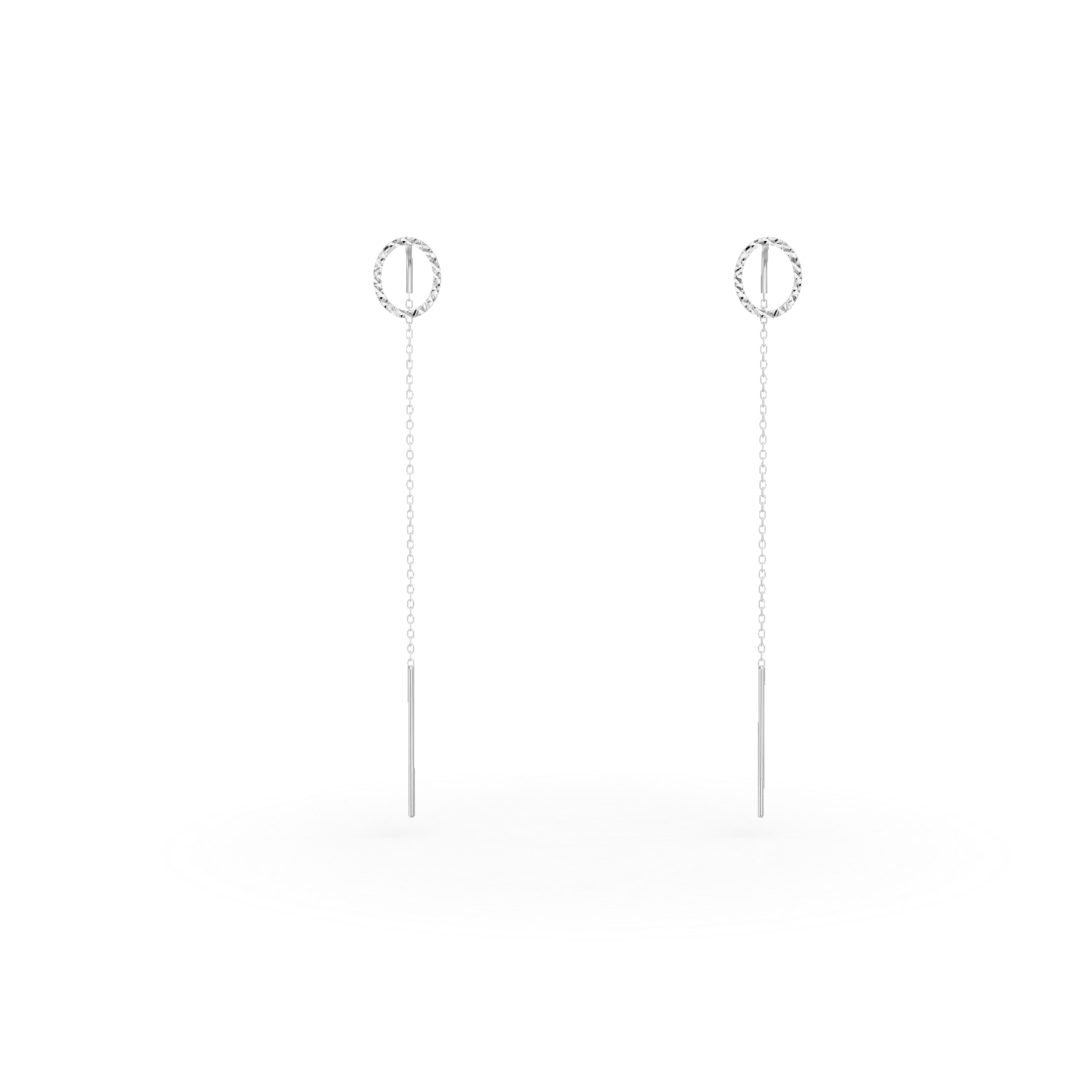 White gold oval earrings