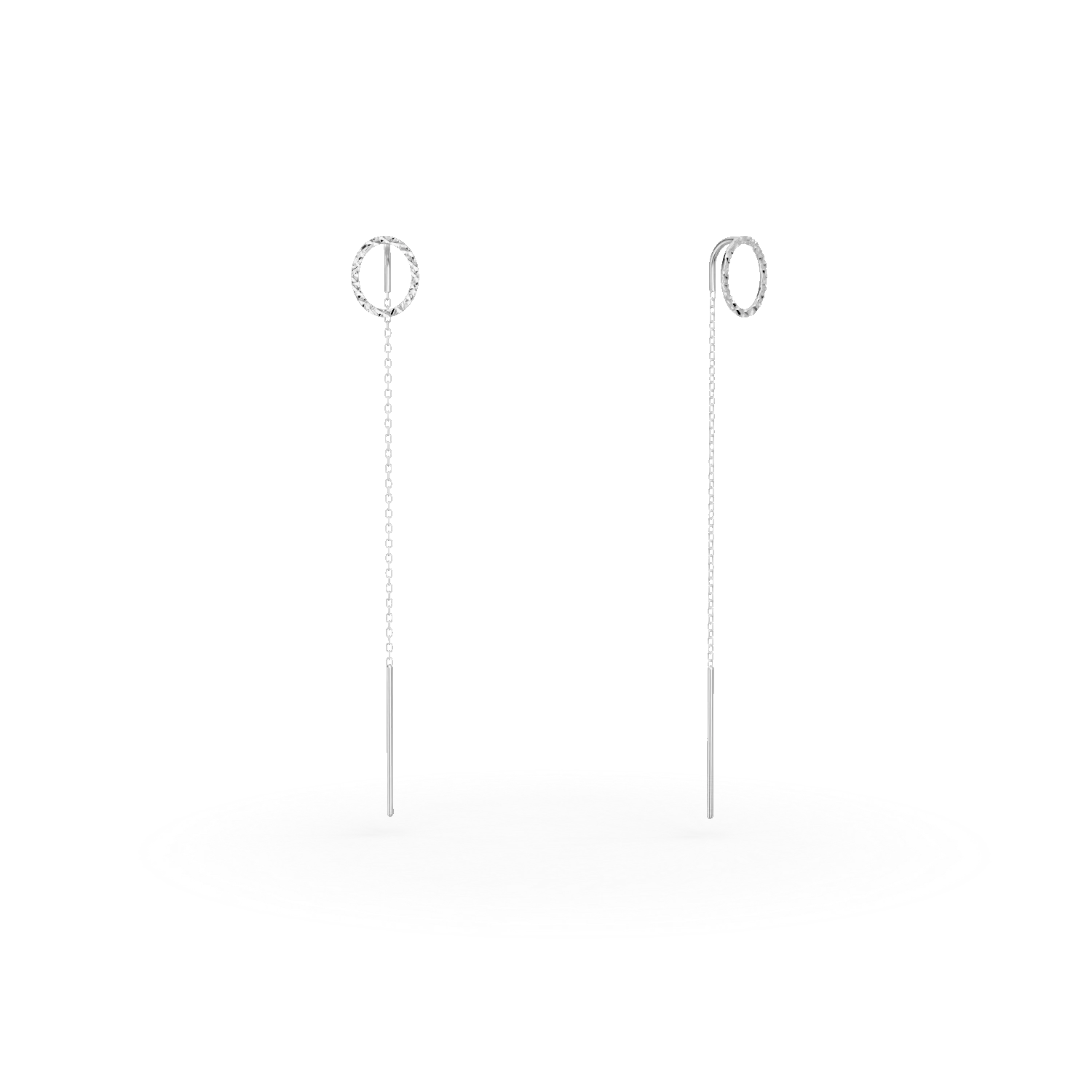 White gold oval earrings