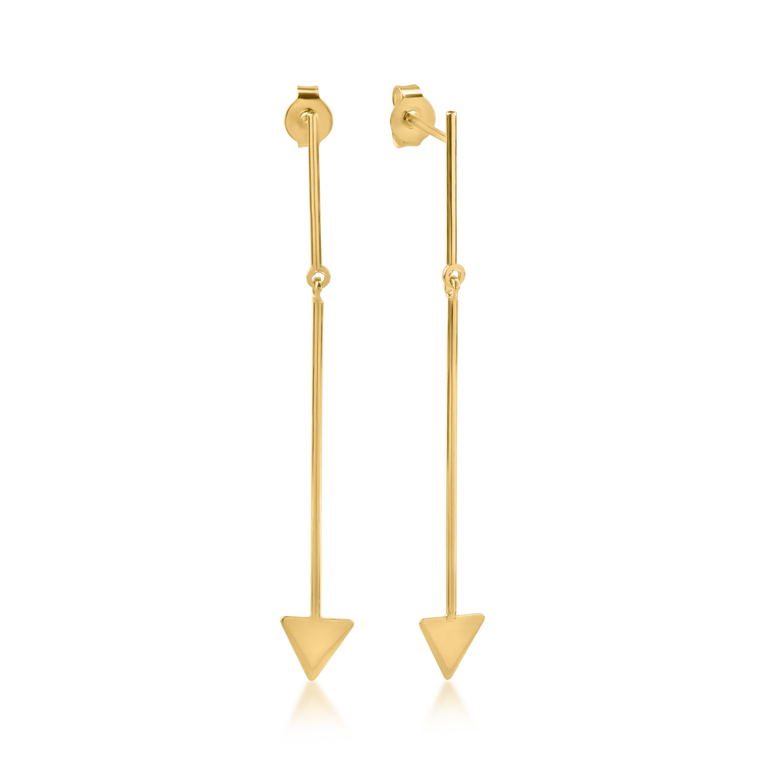 Геометрични обеци от жълто злато