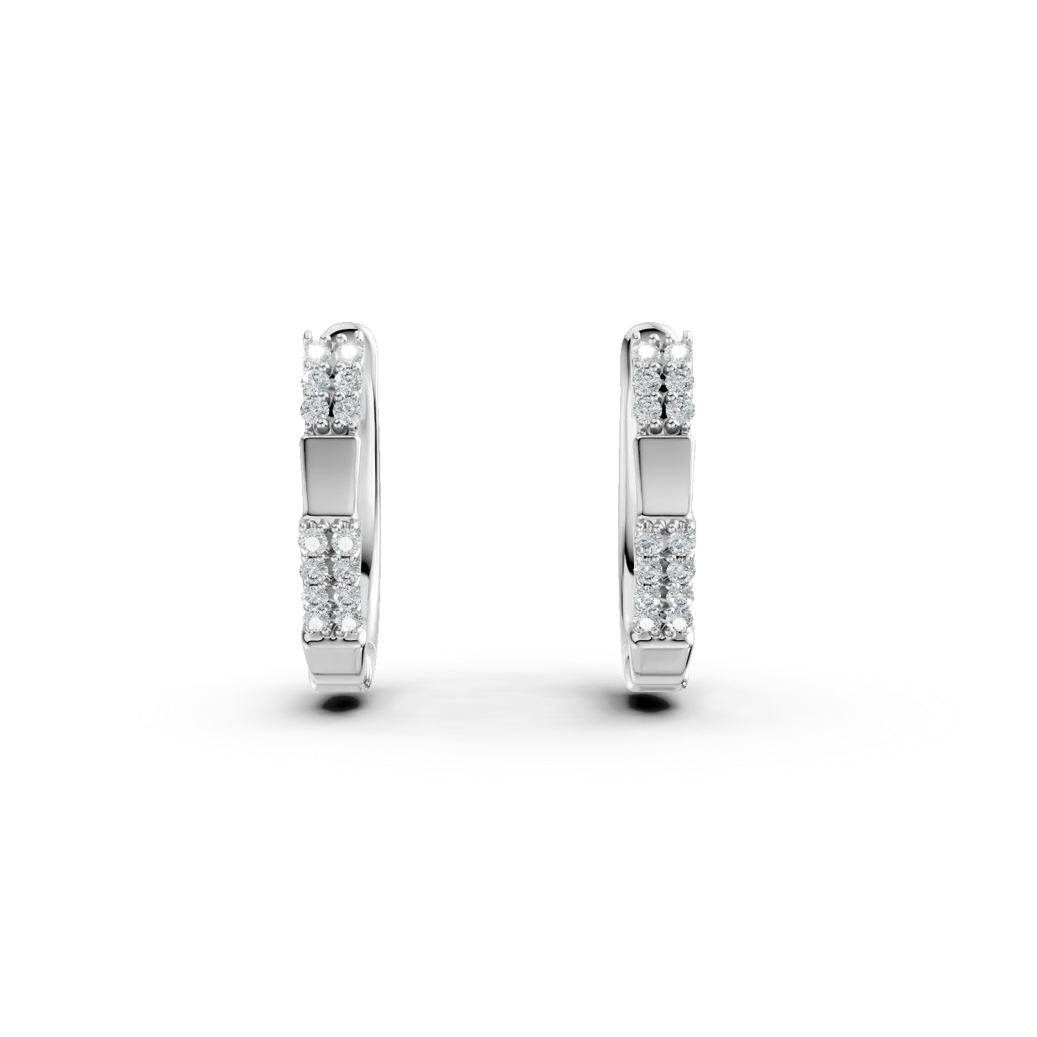 White gold on-ear earrings with 0.17ct diamonds-168374