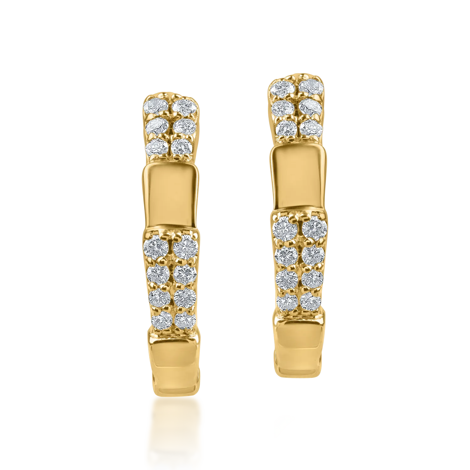 Yellow gold on-ear earrings with 0.17ct diamonds