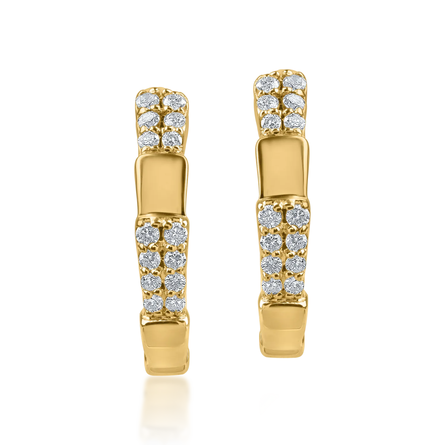 Cercei on-ear din aur galben cu diamante de 0.17ct-168378