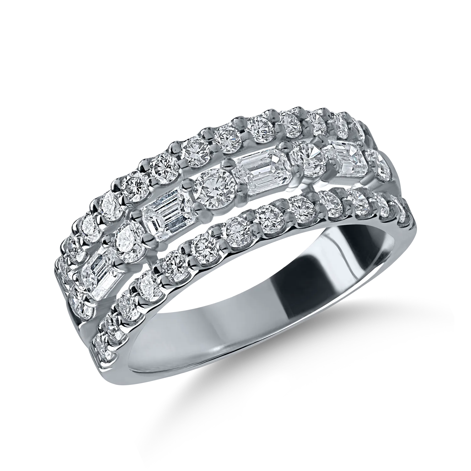 Half eternity ring in white gold with 1.24ct diamonds