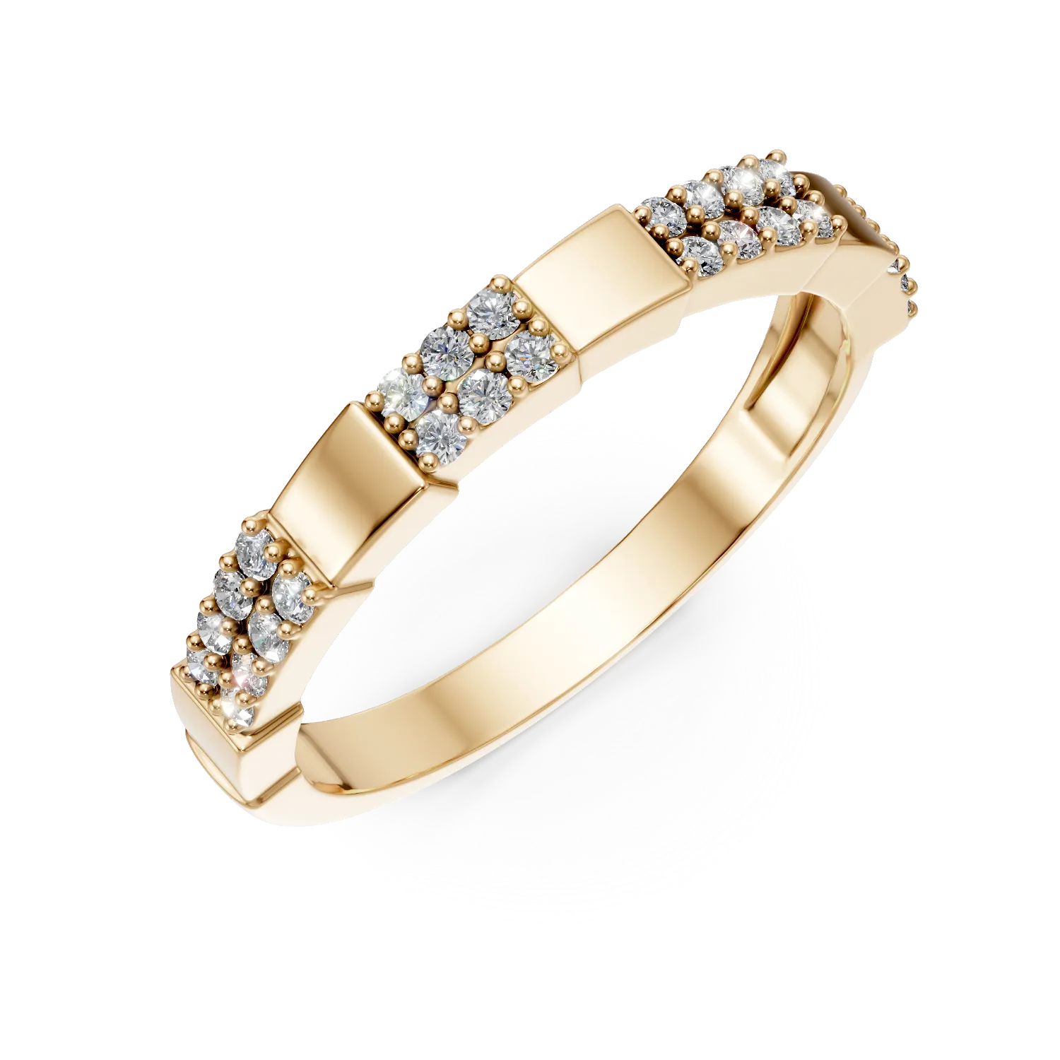 Inel din aur galben cu diamante de 0.16ct