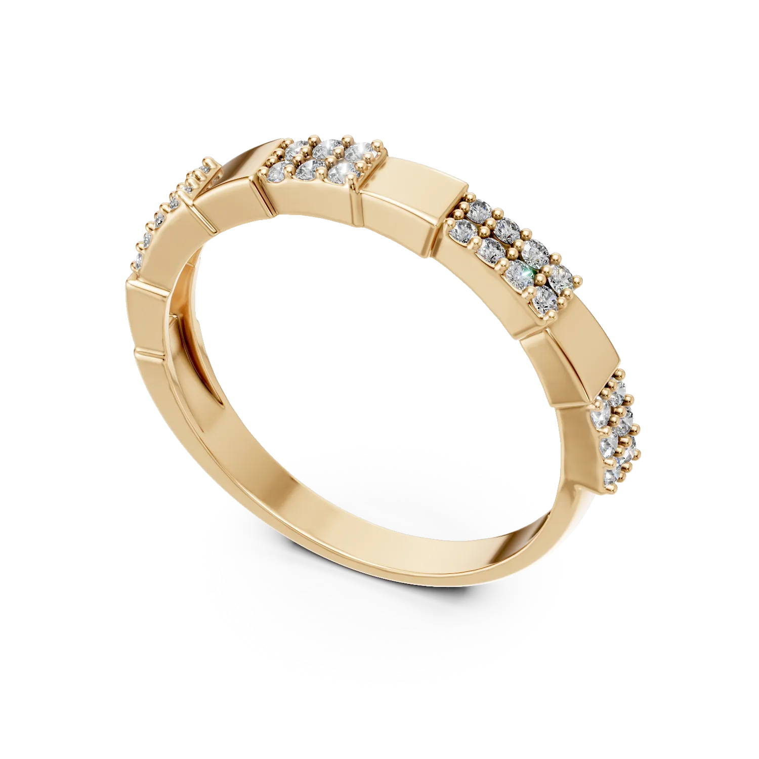 Inel din aur galben cu diamante de 0.16ct