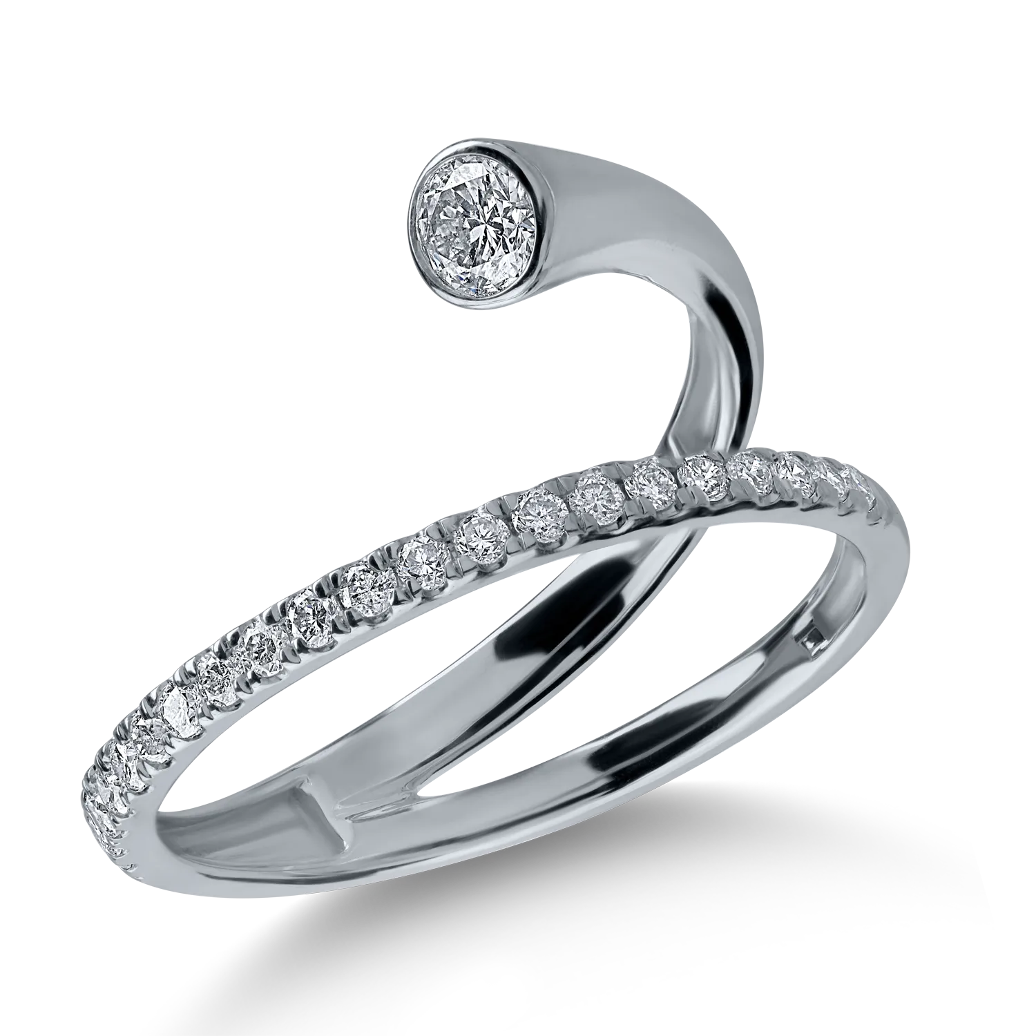 Fehérarany gyűrű 0.33ct gyémántokkal