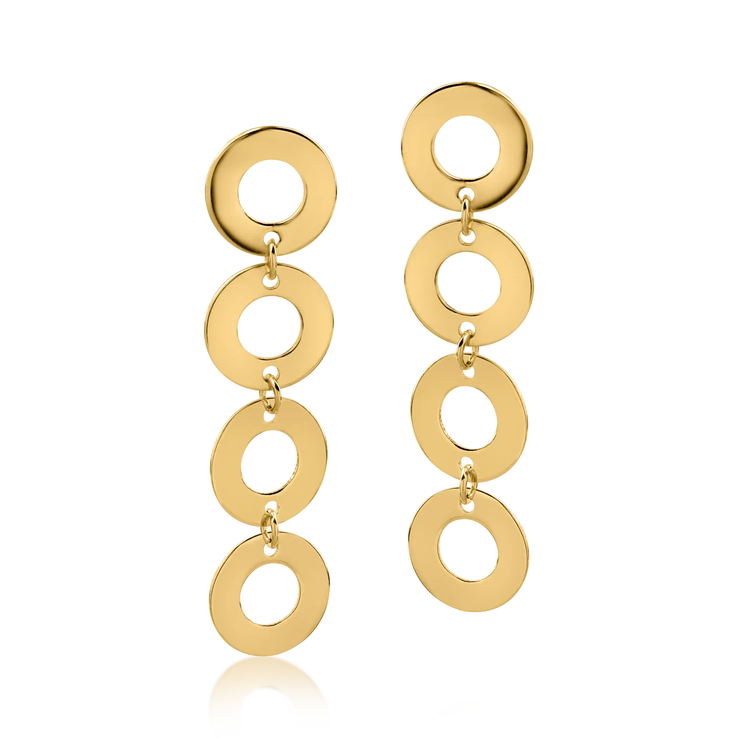 Geometryczne kolczyki z żółtego złota