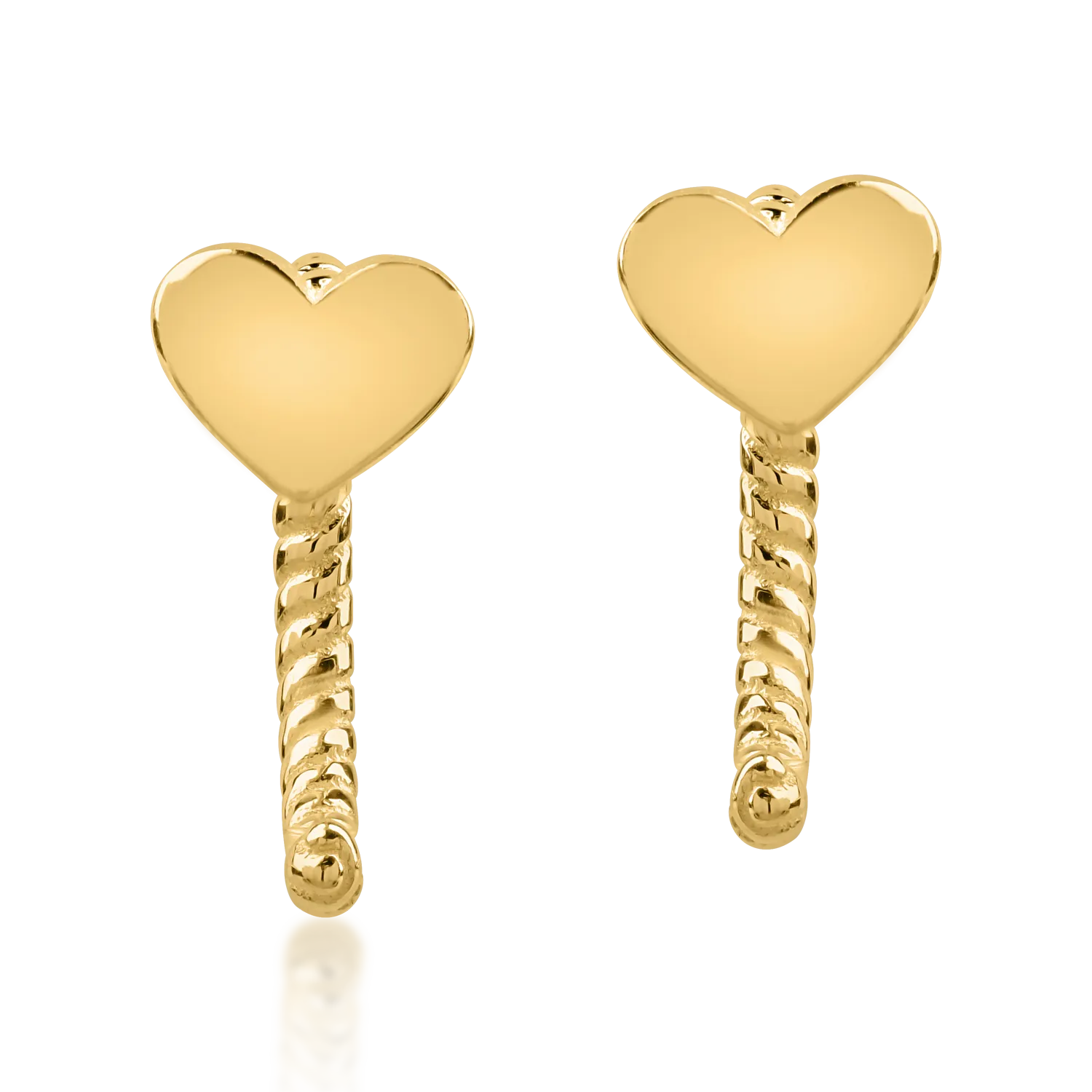 Ear cuffs with yellow gold heart