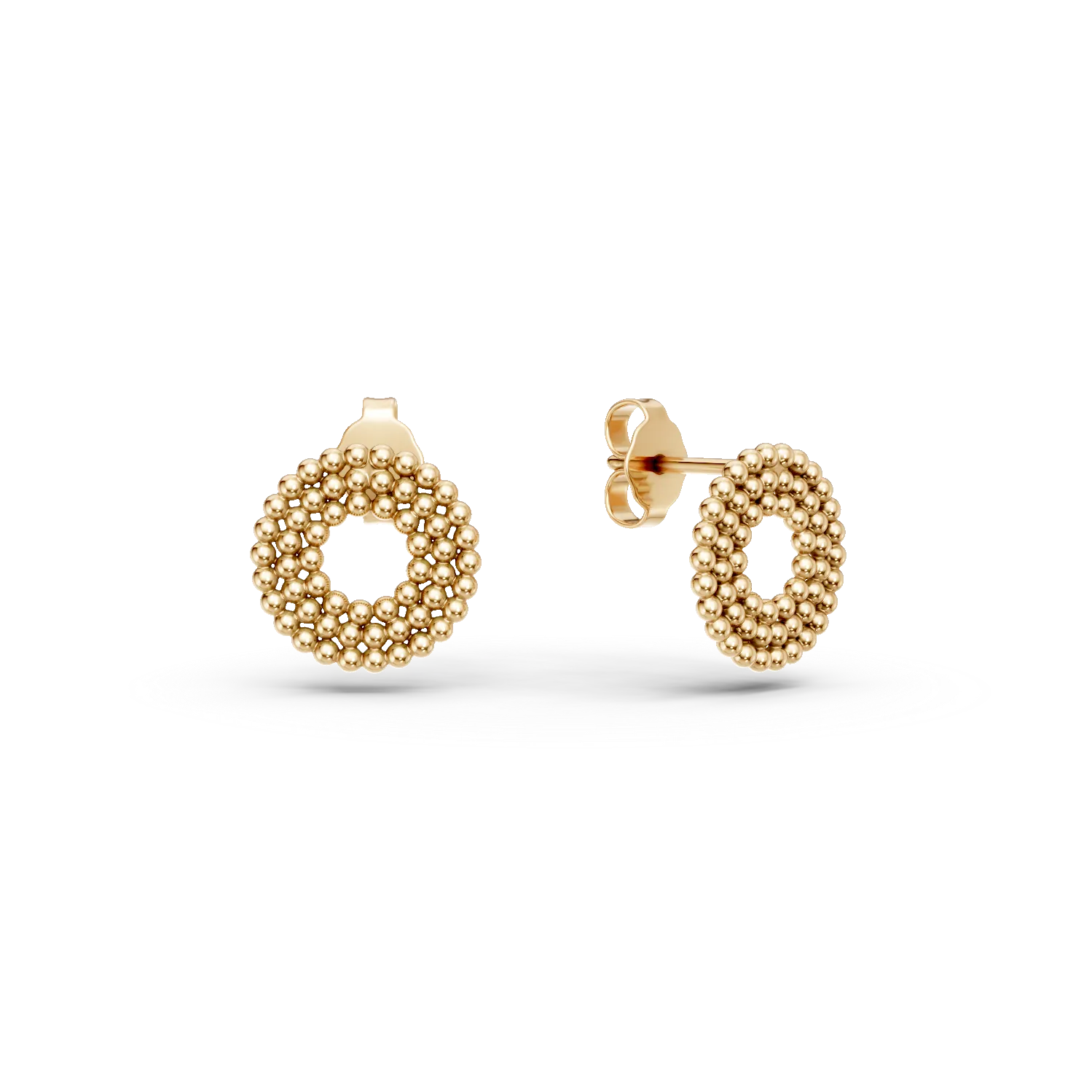 Okrągłe kolczyki z żółtego złota