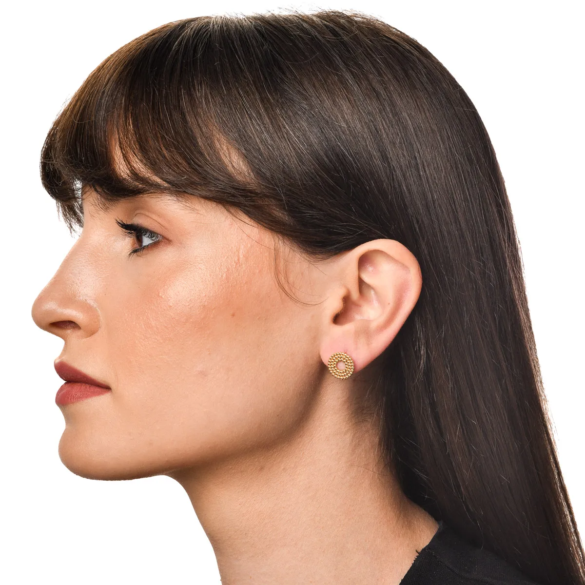 Okrągłe kolczyki z żółtego złota