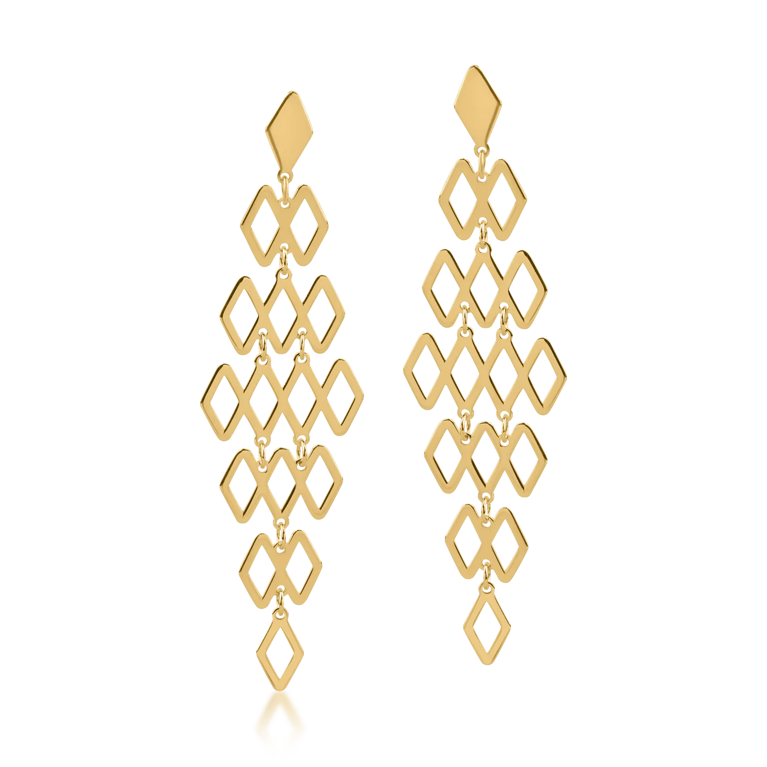 Yellow gold chandelier earrings