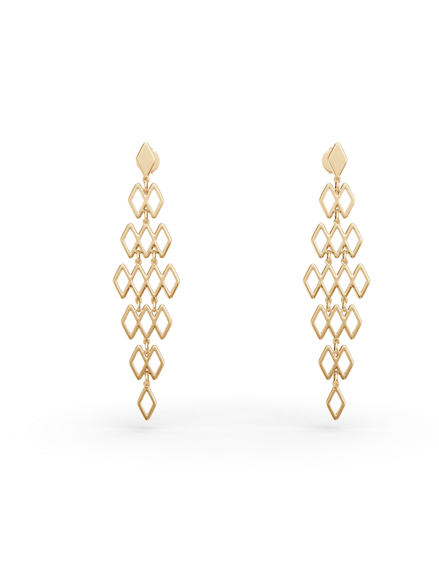 Yellow gold chandelier earrings