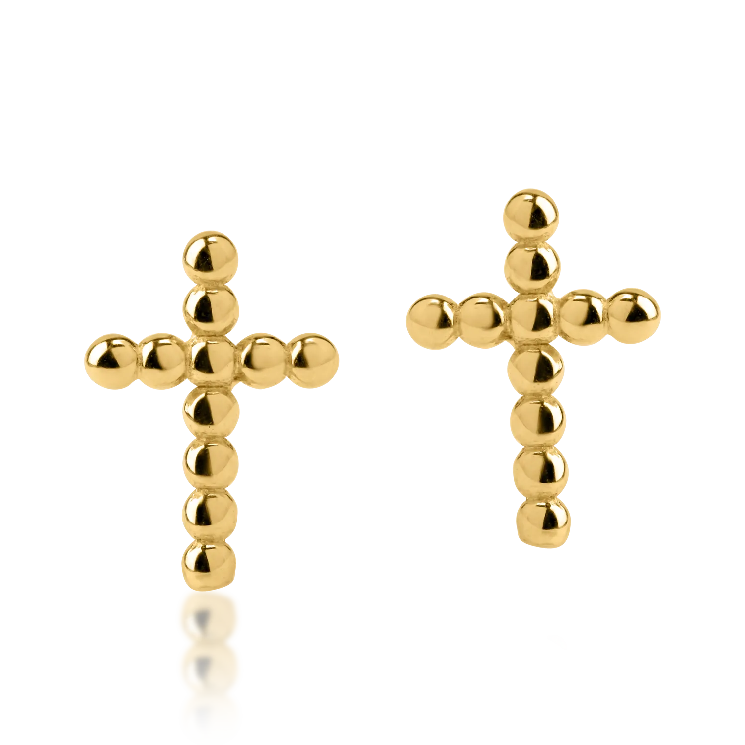 Kolczyki krzyżyki z żółtego złota