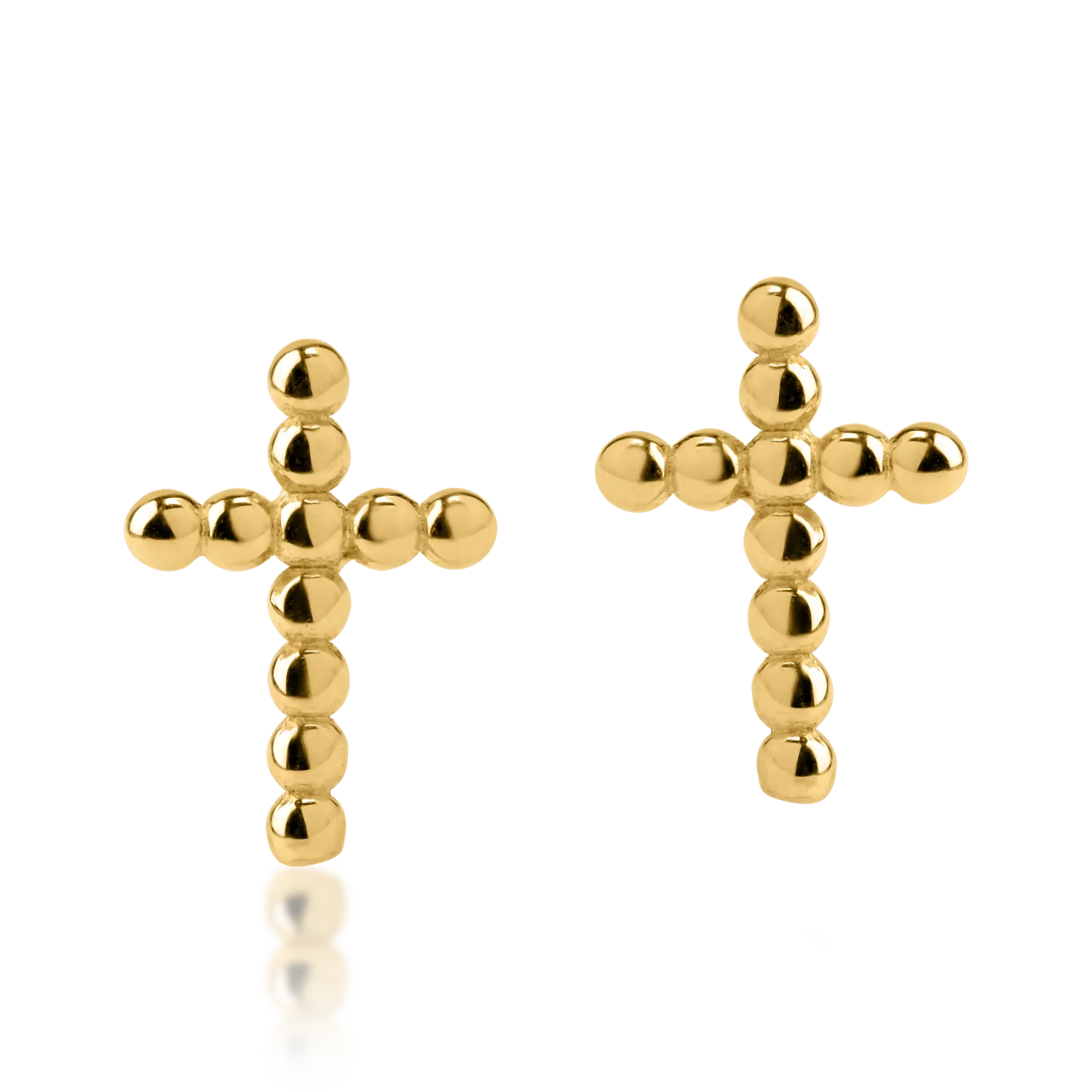 Yellow gold cross earrings