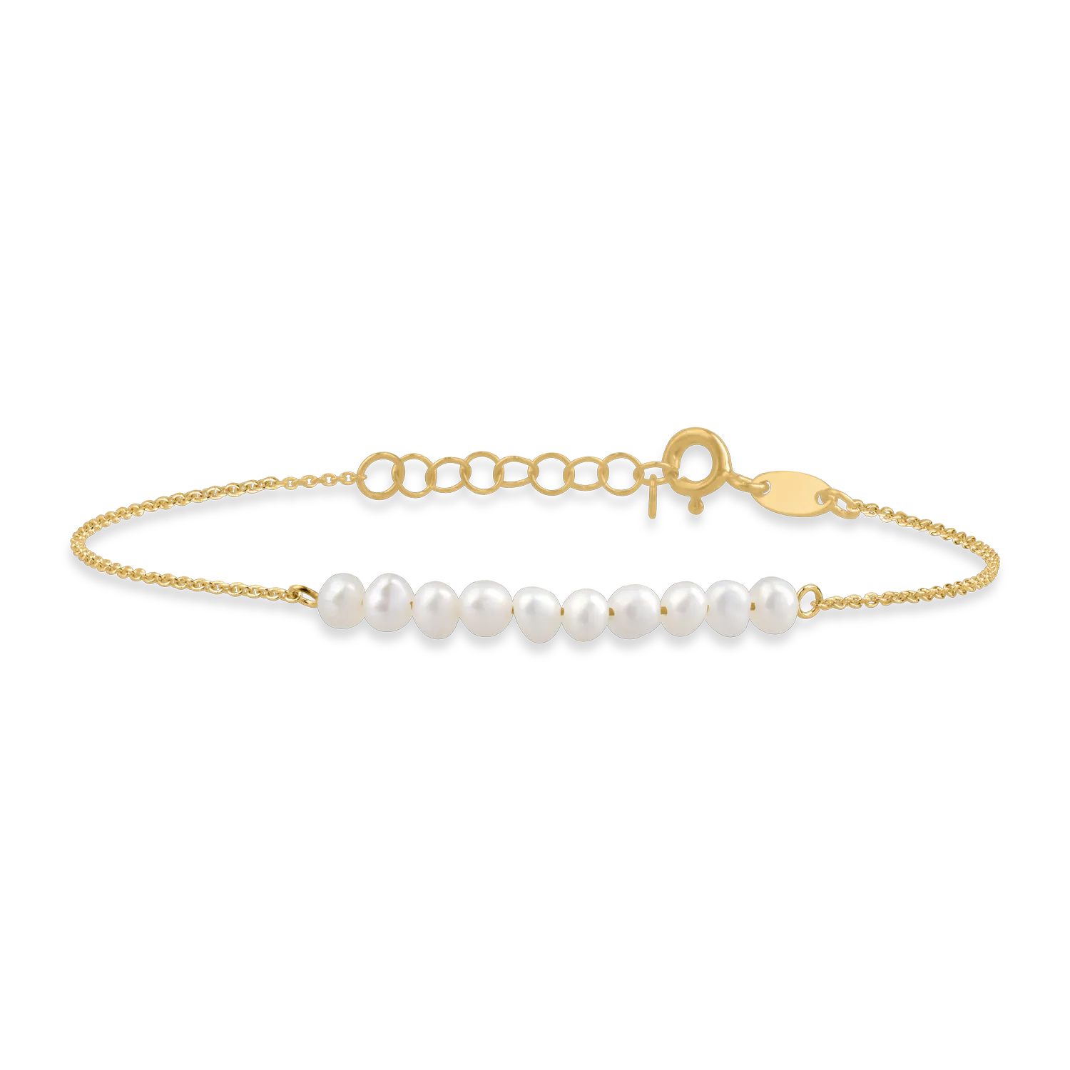 Yellow gold bracelet with pearls