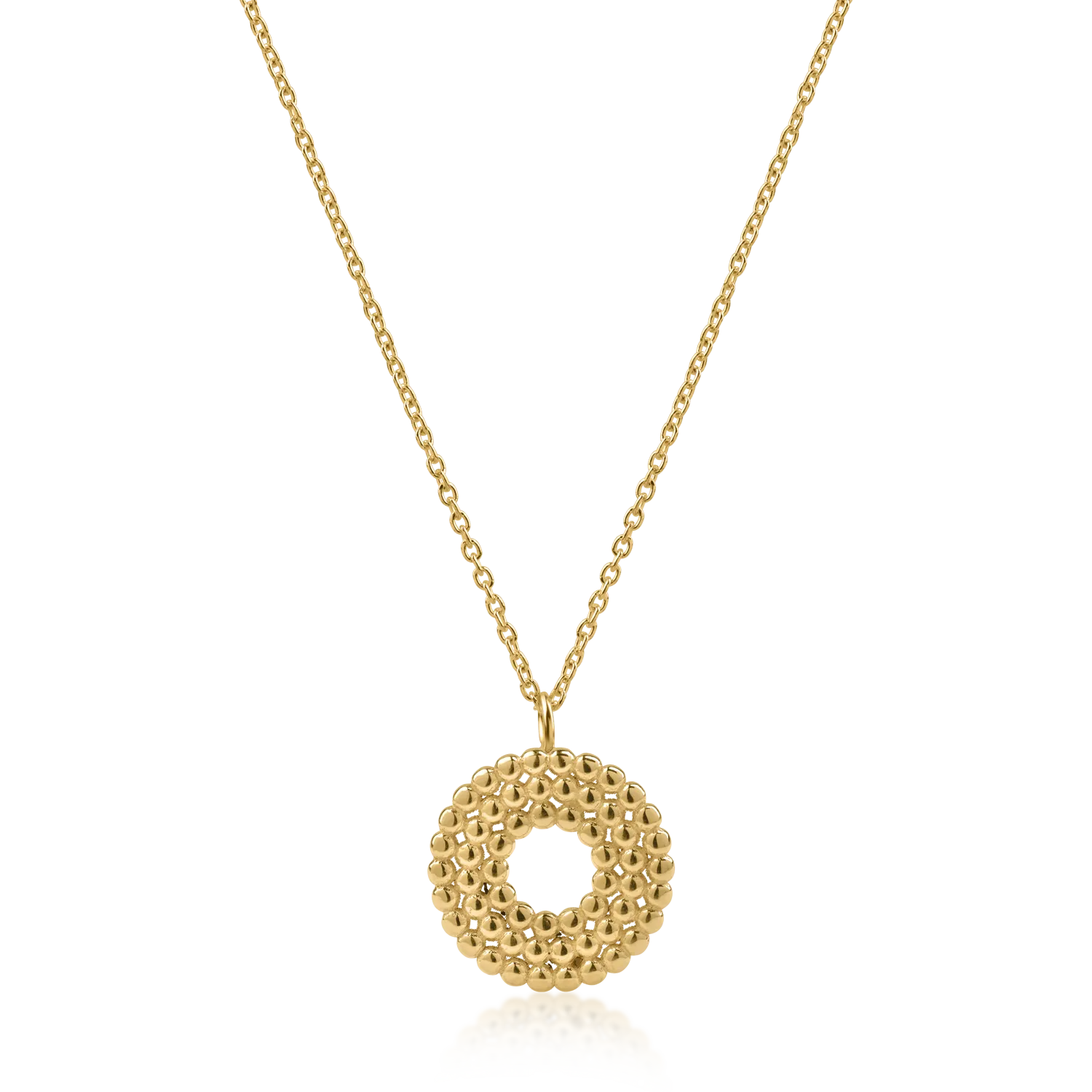 Yellow gold chain with geometric pendant