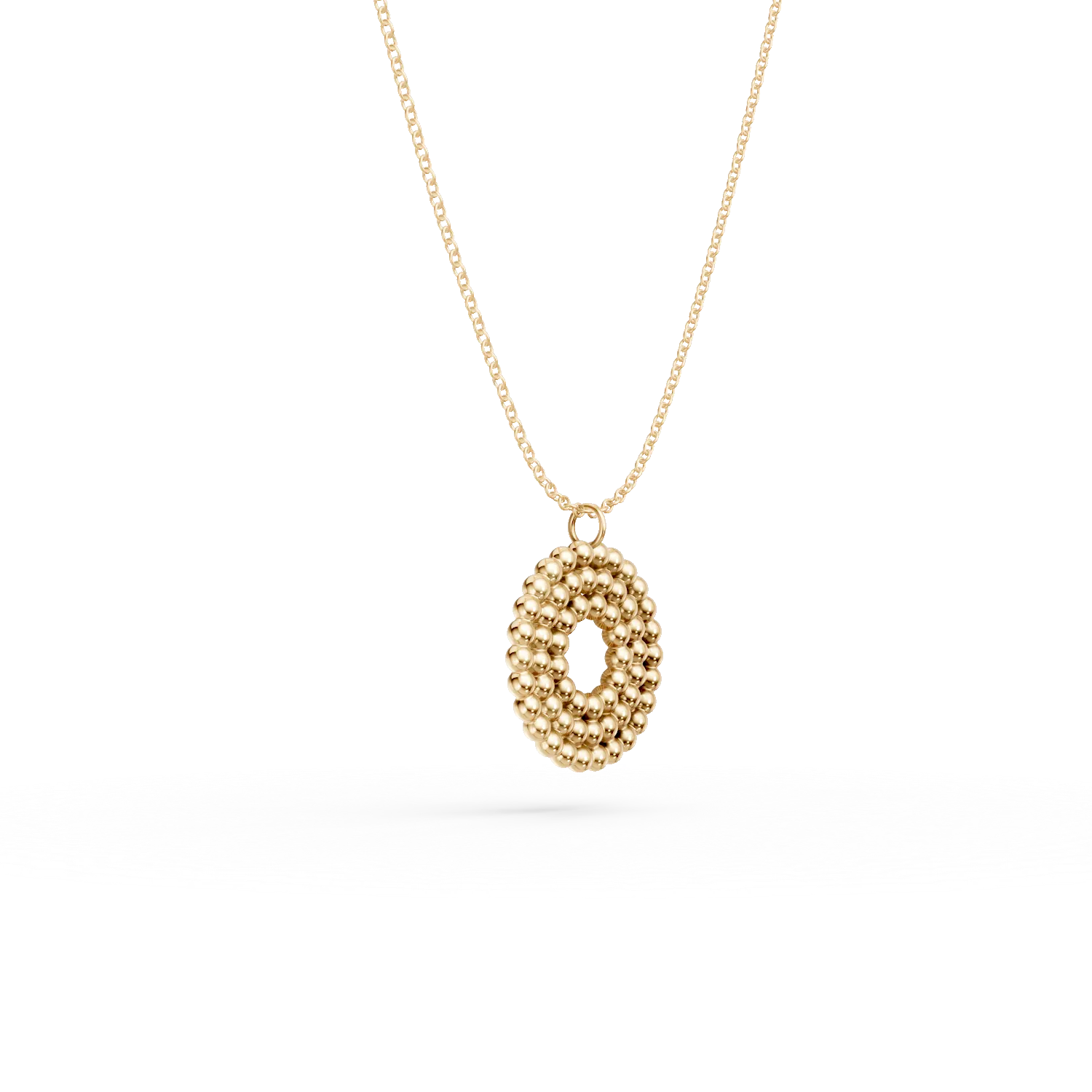 Yellow gold chain with geometric pendant