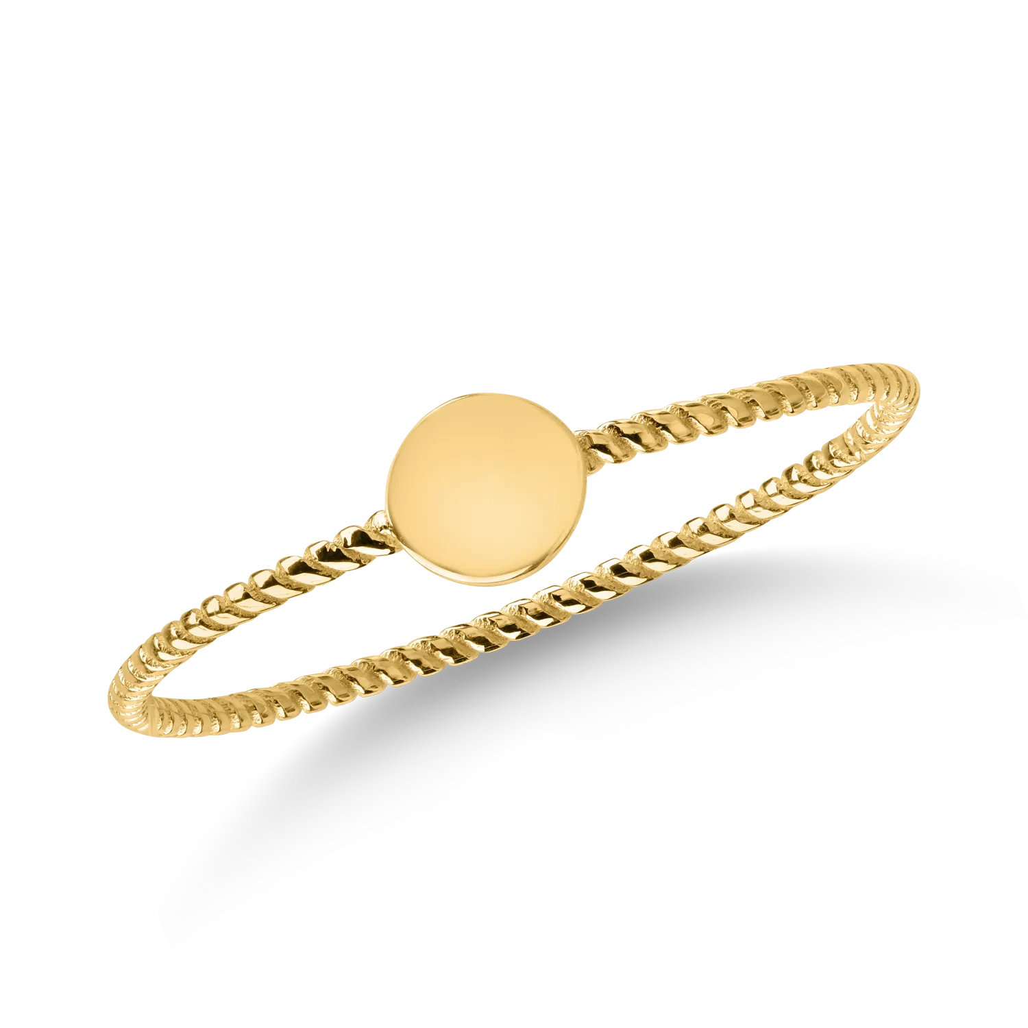 Yellow gold geometric ring