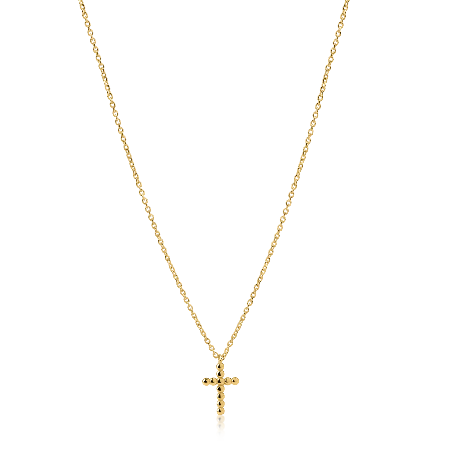 Yellow gold chain with cross pendant
