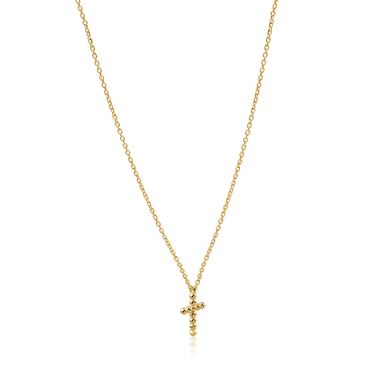 Yellow gold chain with cross pendant