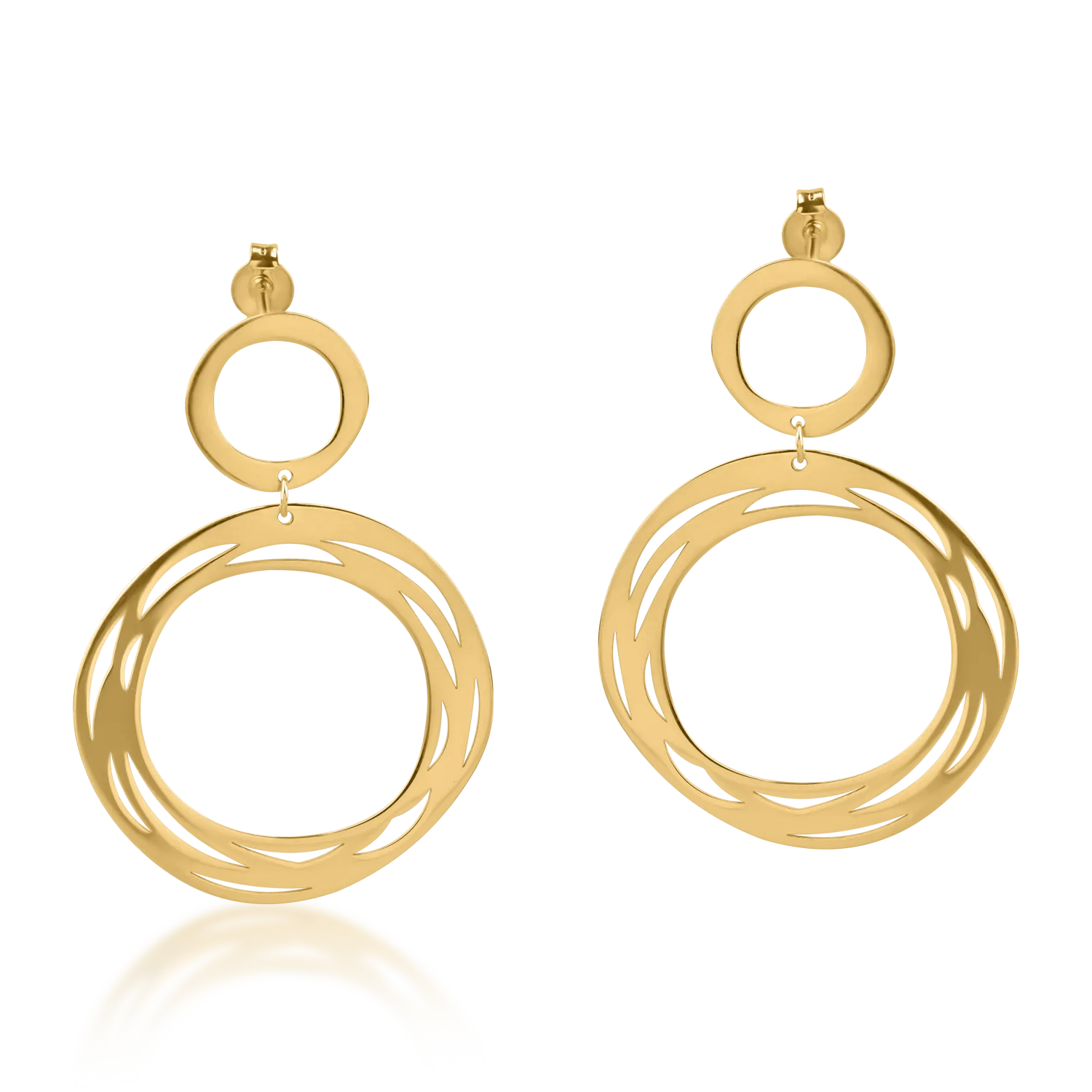 Yellow gold round earrings