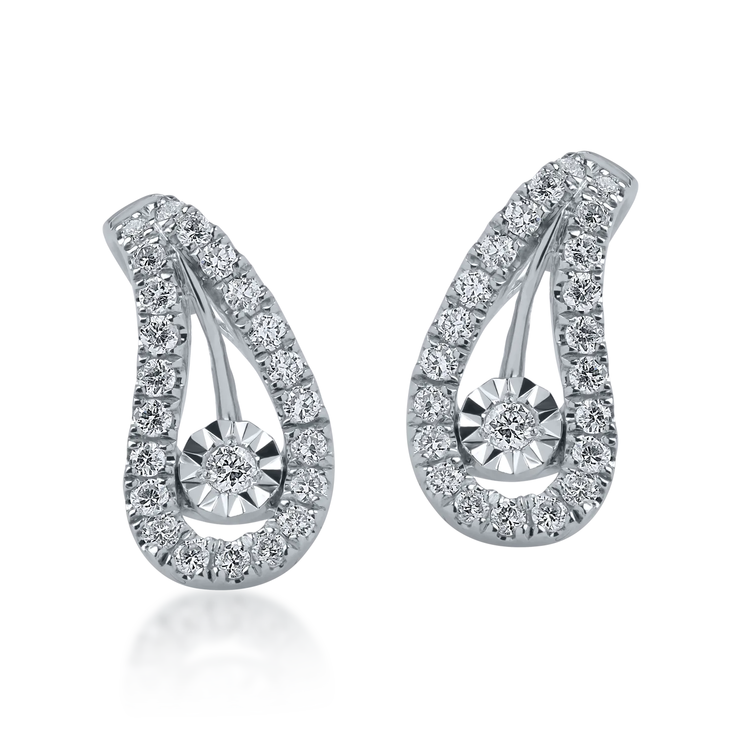 White gold stud earrings with 0.18ct diamonds